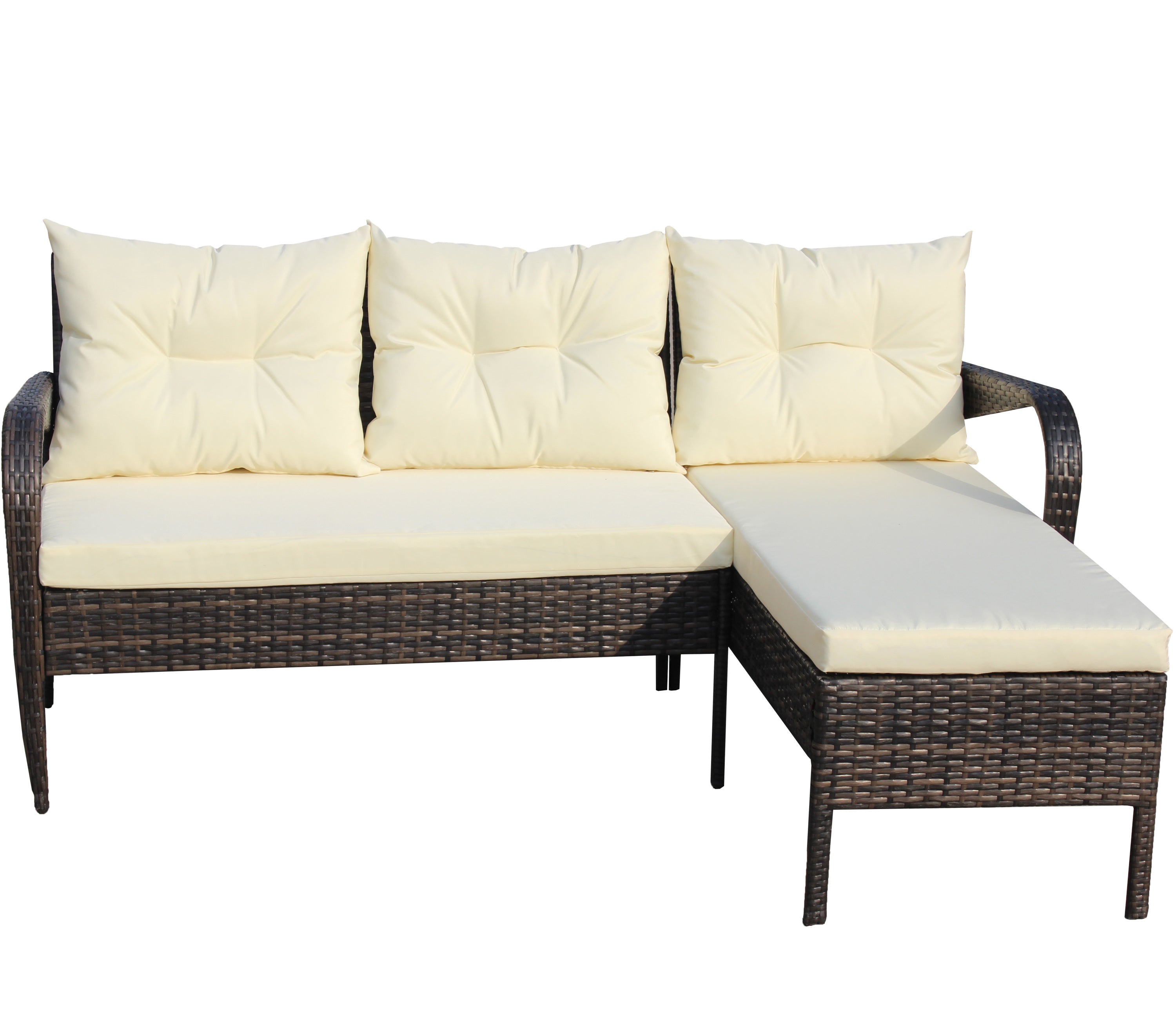 Outdoor Conversation Set PE Rattan 2 Piece Brown