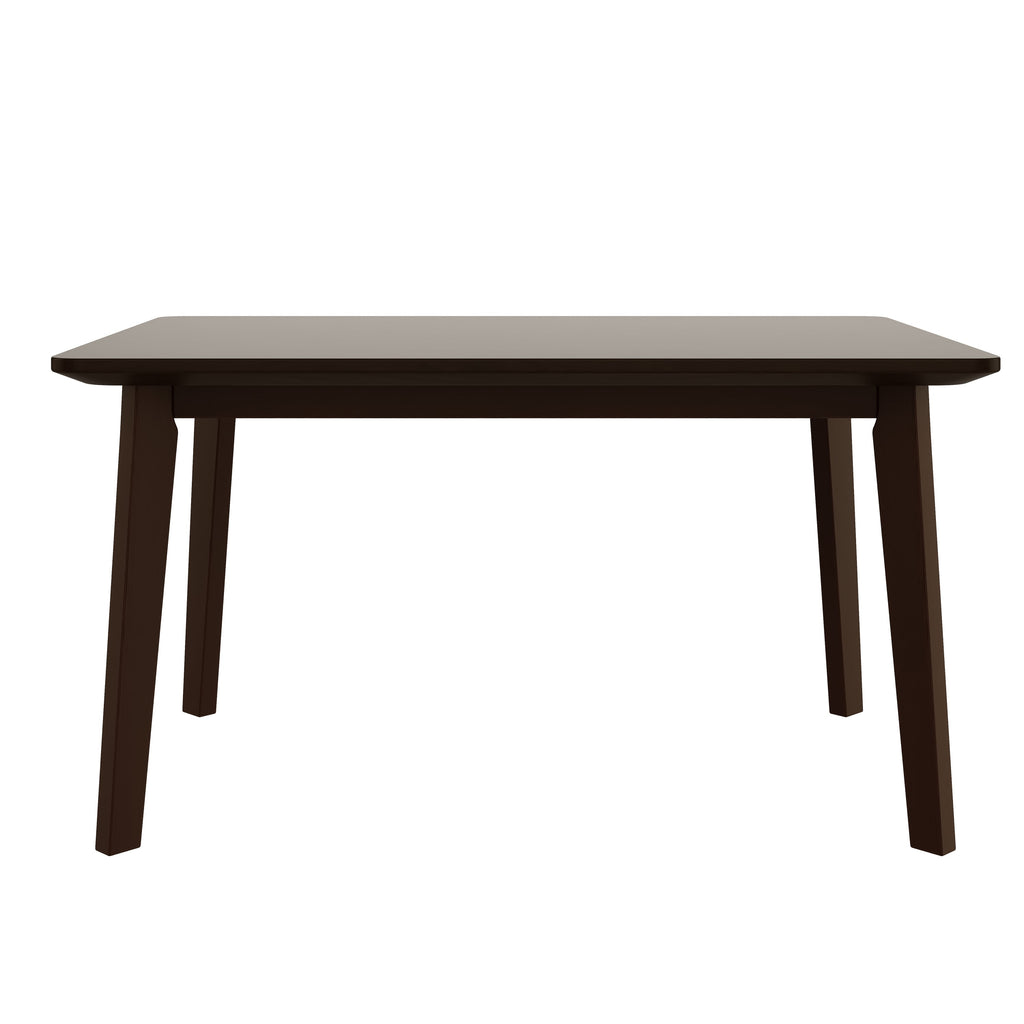 Rustic 5-Piece Dining Set - 1 Solid Wood Table + 4 Upholstered Chairs,