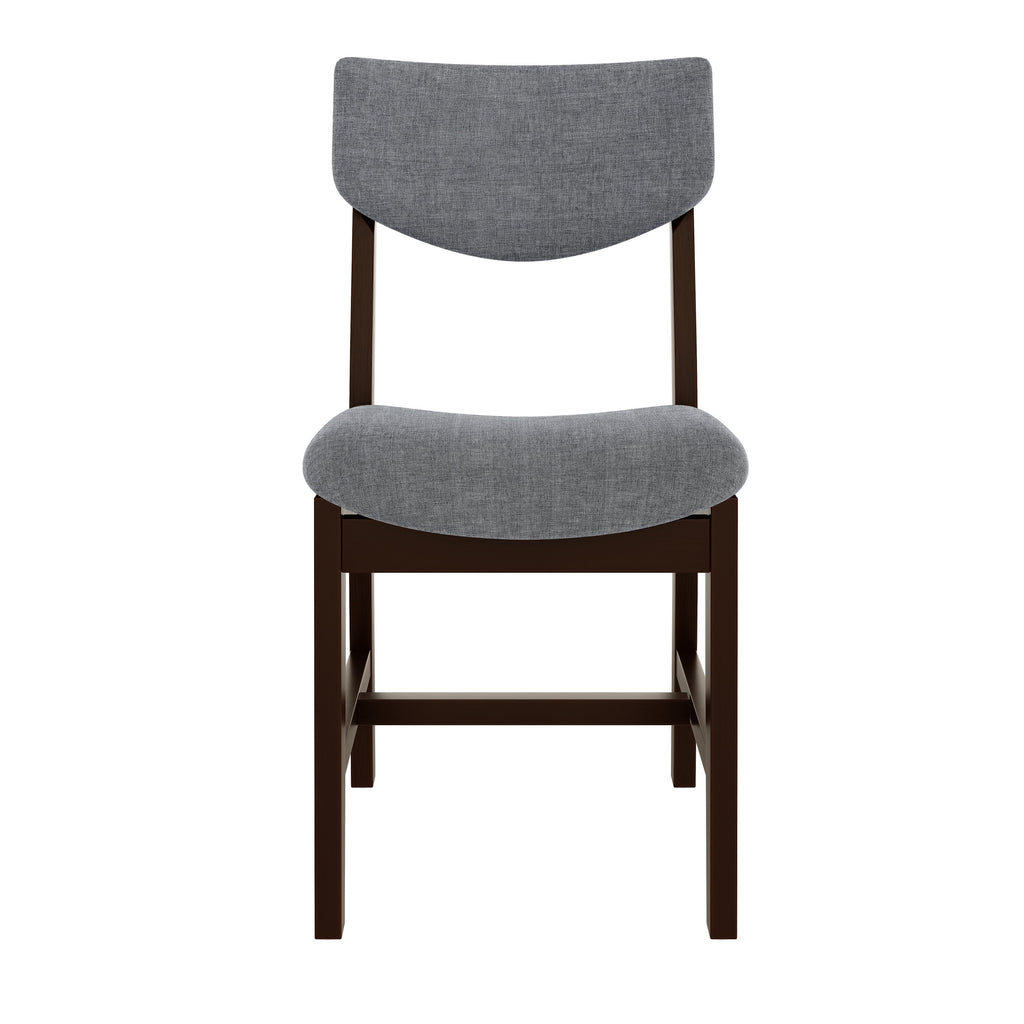 Rustic 5-Piece Dining Set - 1 Solid Wood Table + 4 Upholstered Chairs,