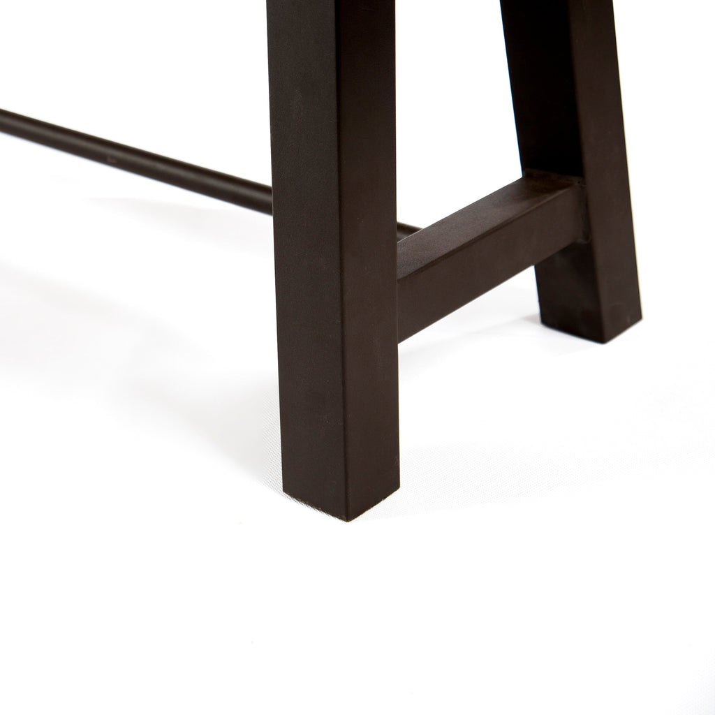 Outdoor Bench Acacia Wood Teak Slat Design Weather-Resistant 63x14.5x17.75 In