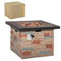 32 Inch Outdoor Propane Gas Fire Pit Table, 50,000 BTU Auto-Ignition Square