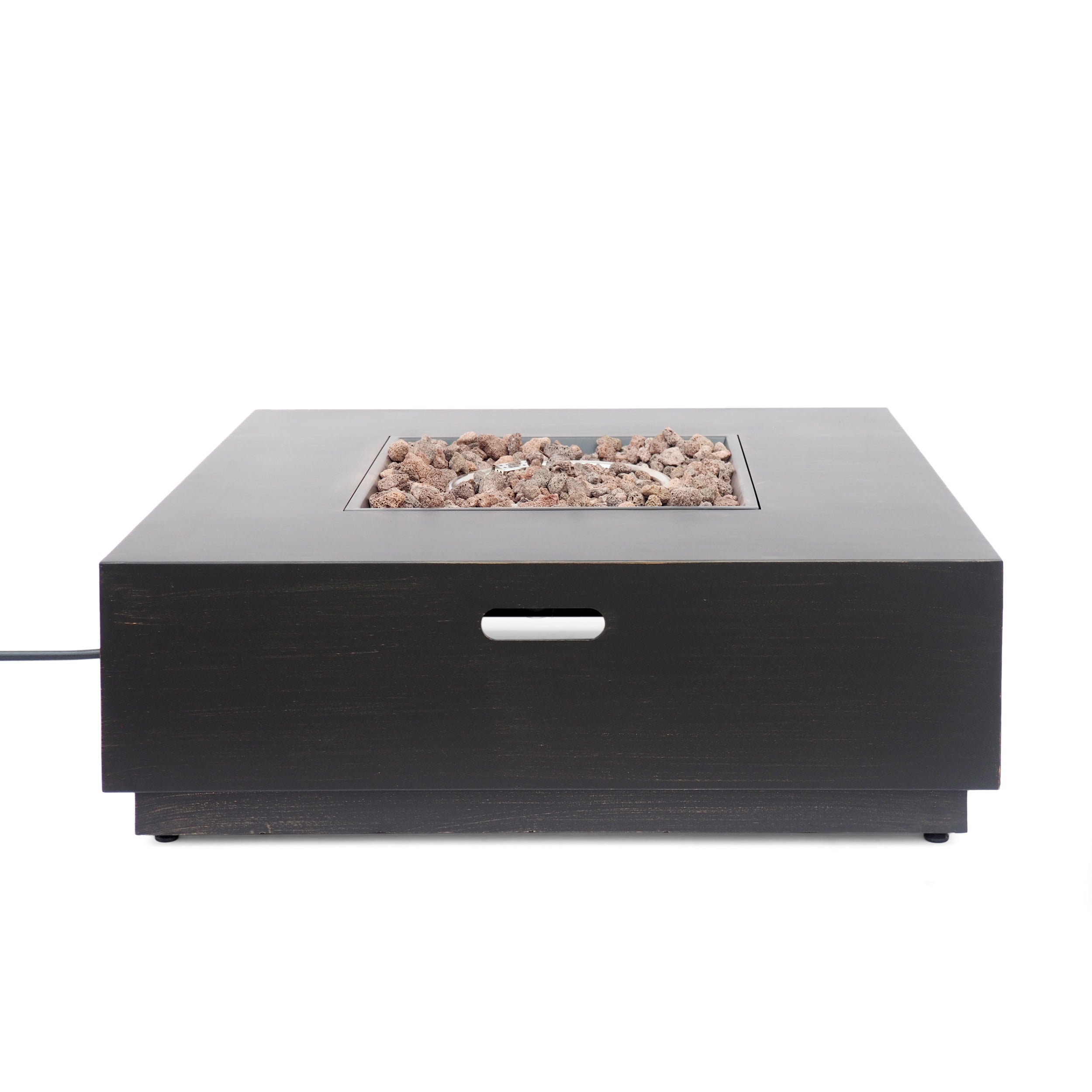 Stylish 40' Square Fire Pit in Brown and Gold Iron for Outdoor Warmth