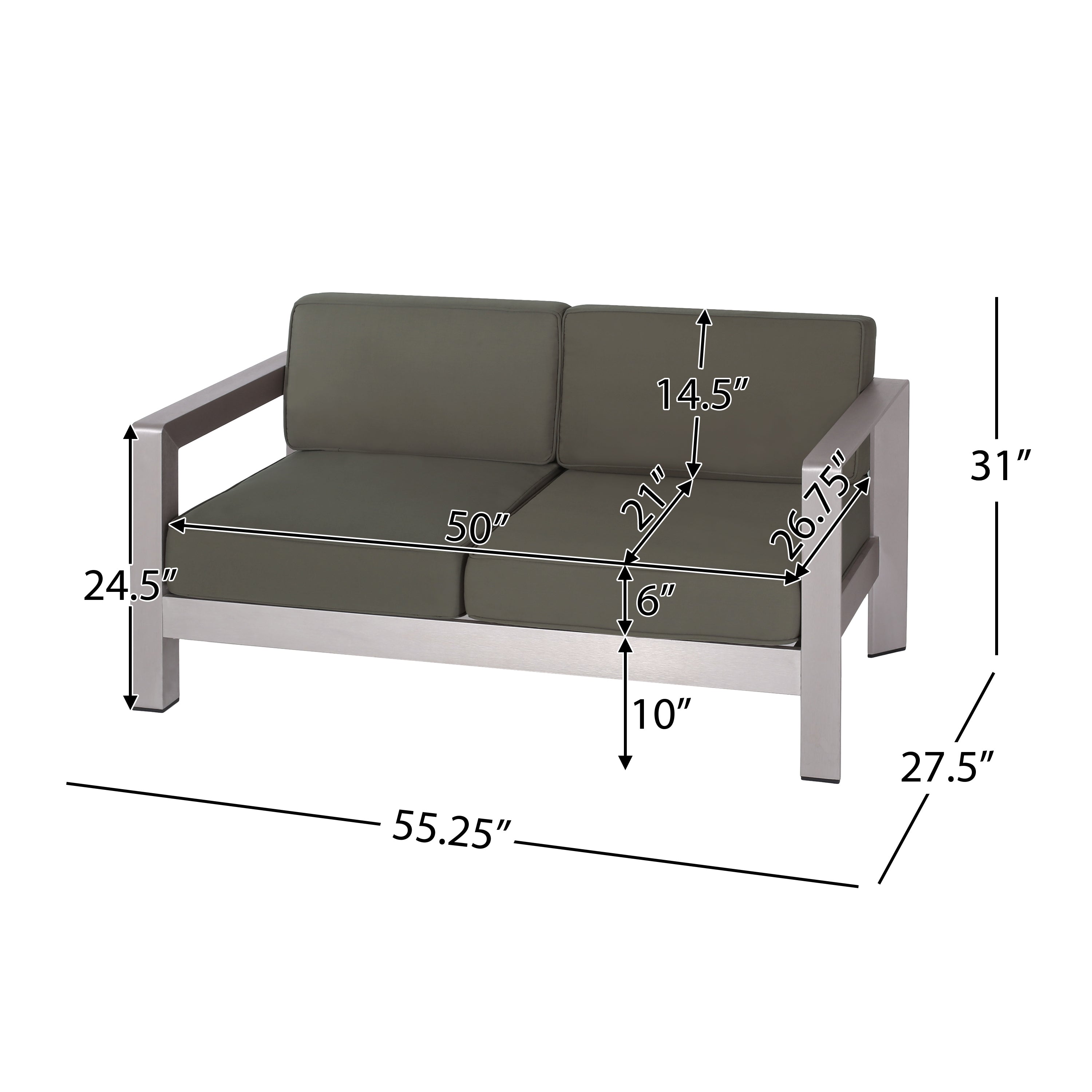 Low-profile Outdoor Loveseat