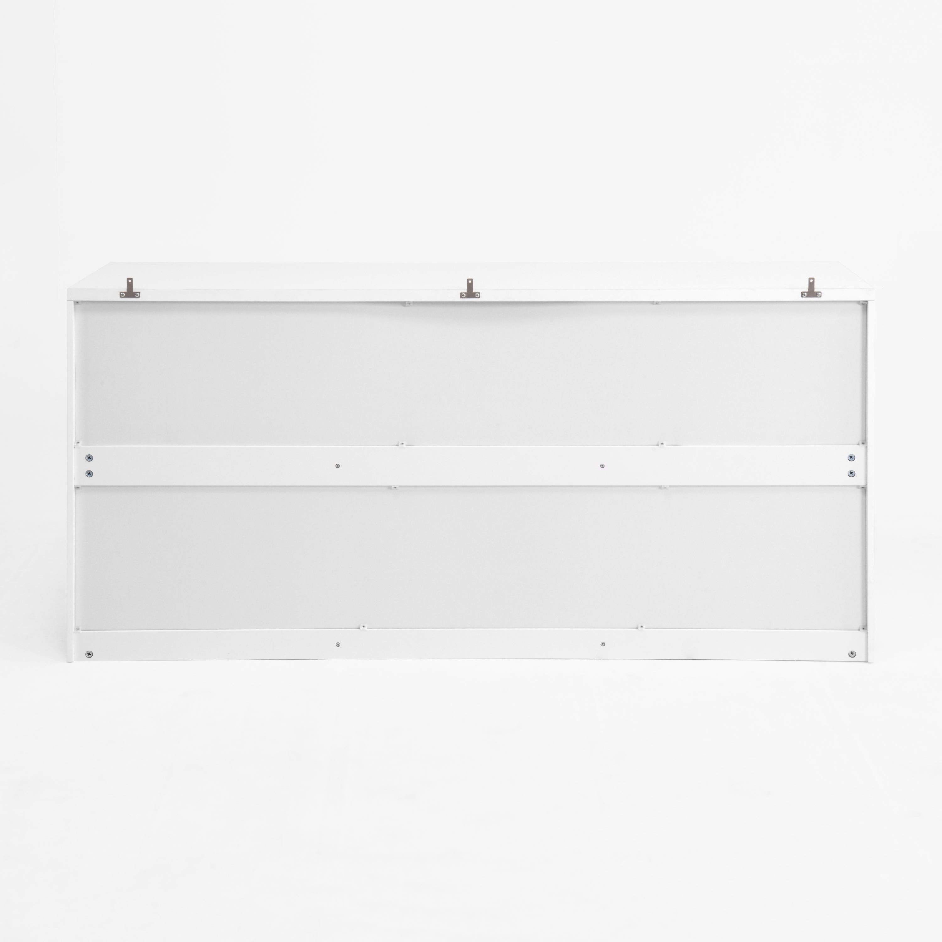 Dresser Modern 9-Drawer White Particle Board Handleless 63x15.74x29.5 In