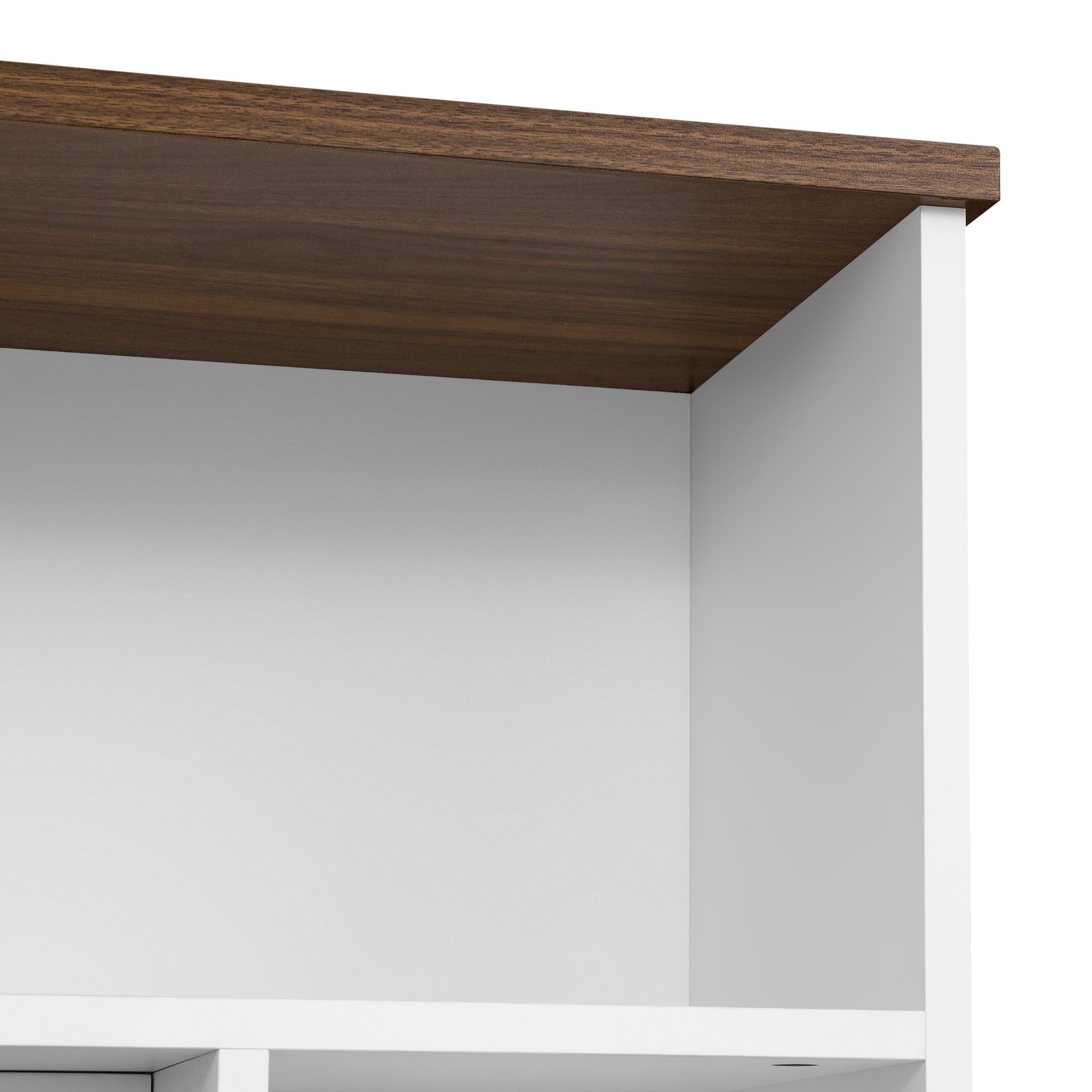 White MDF Glass TV Stand Entertainment Center Wall Unit 80