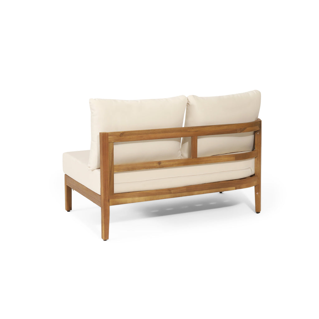 Outdoor Conversation Set Acacia Wood PE Wicker 4 Piece