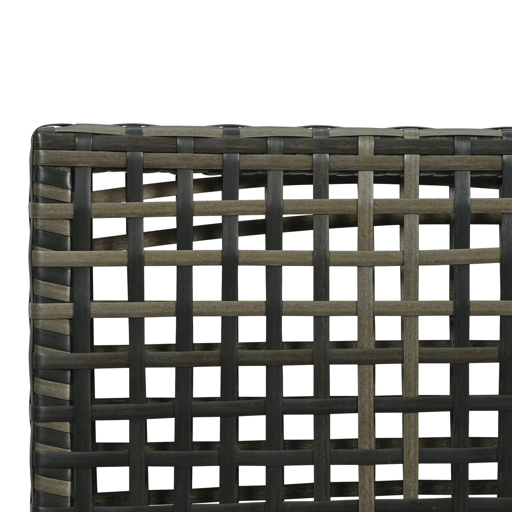 Outdoor Patio Set Half Moon Wicker Aluminum Gray 8 Piece 2 Tables