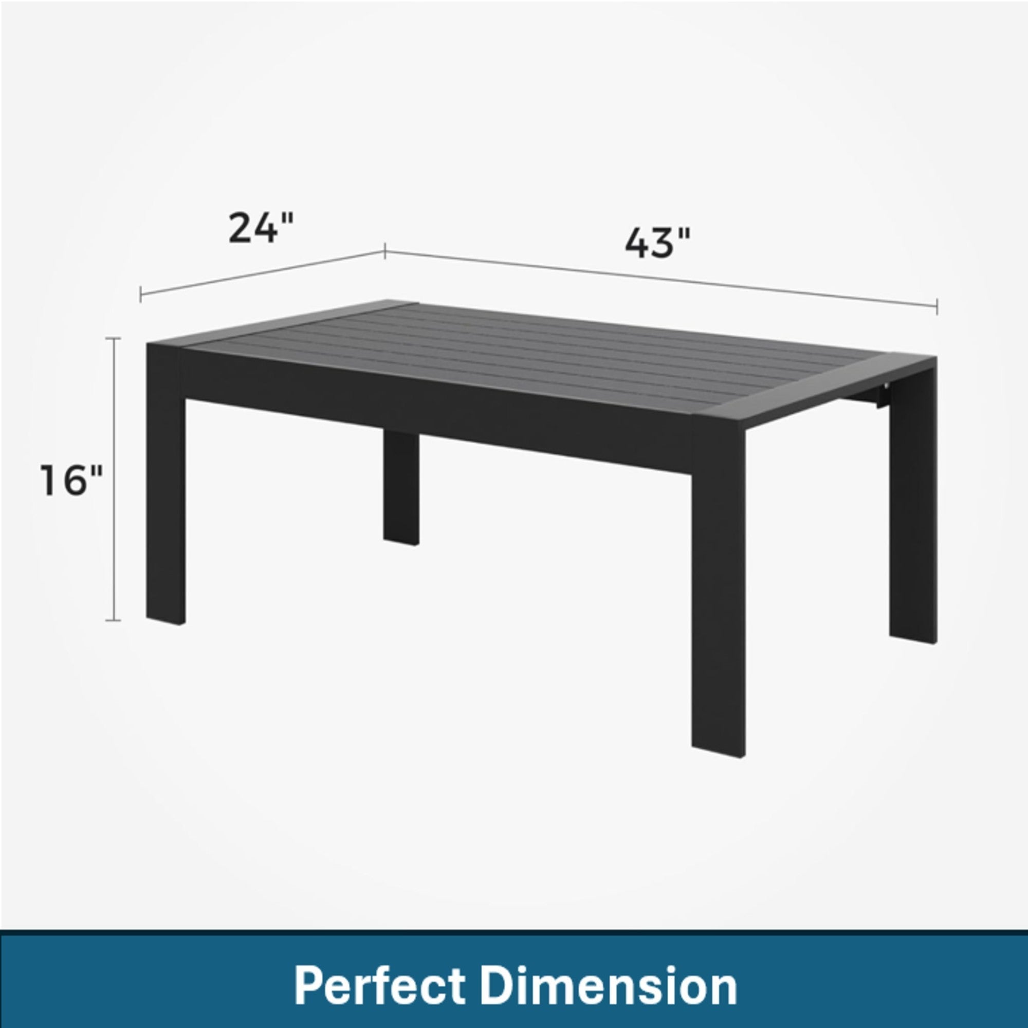 Outdoor Patio Set Aluminum Black Light Gray Olefin 5 Piece Seats 7