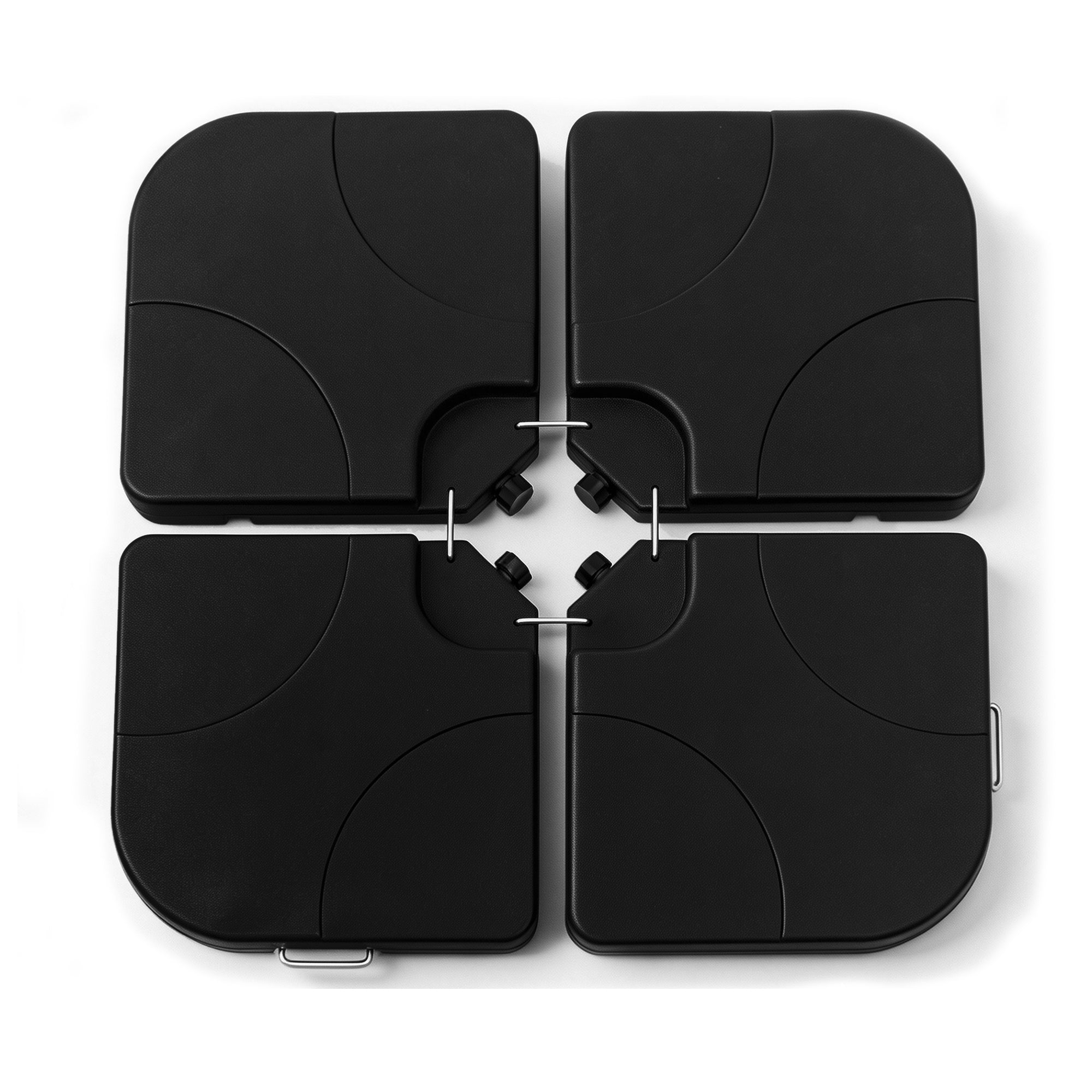 Patio Umbrella Base Offset HDPE Black 4 Panel 220 LB Water or Sand