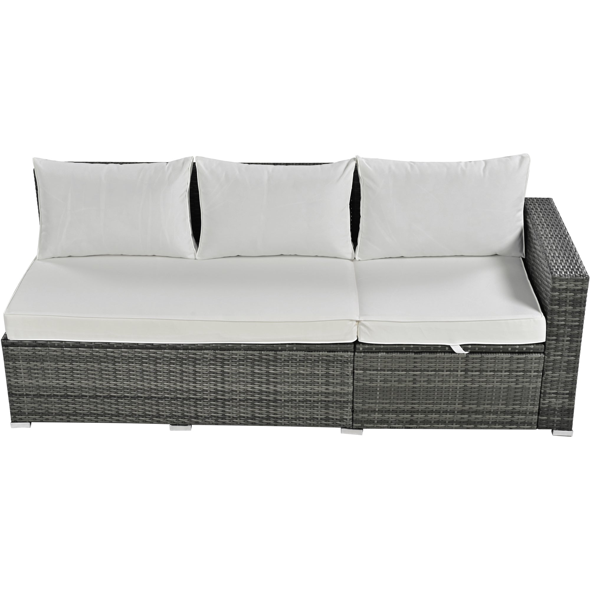 Outdoor 6-Piece All Weather PE Rattan Sofa Set, Garden Patio Wicker Sectional