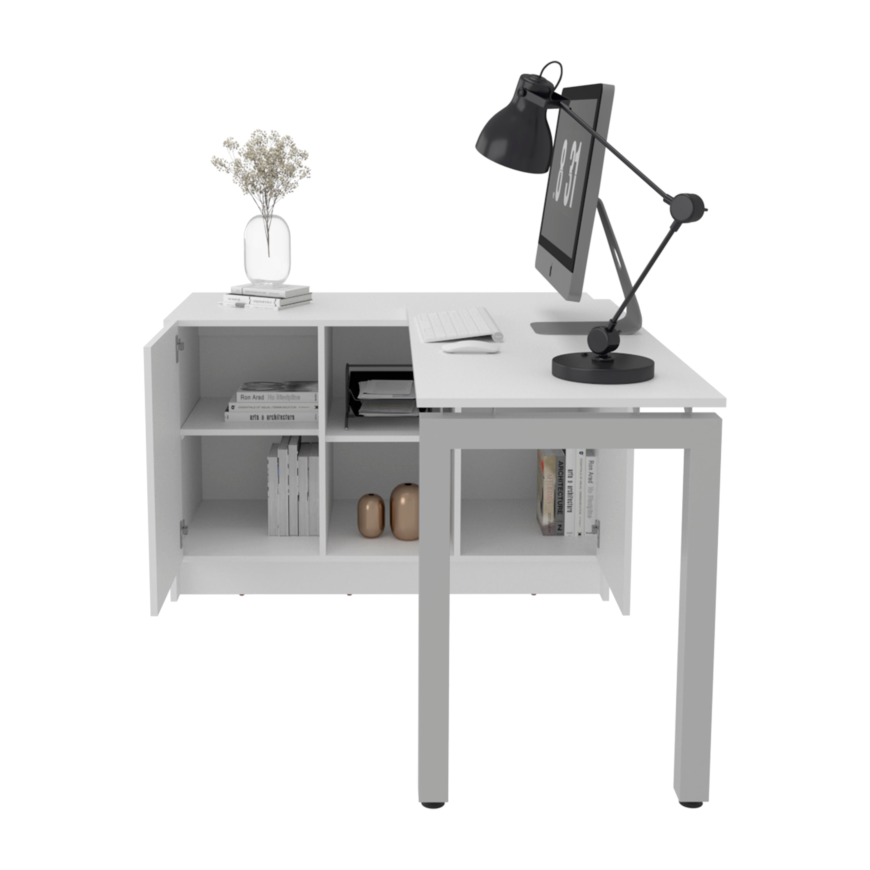 Rotable Desk 72-Inch Wide or Compact, Adjustable Workstation Two Directions