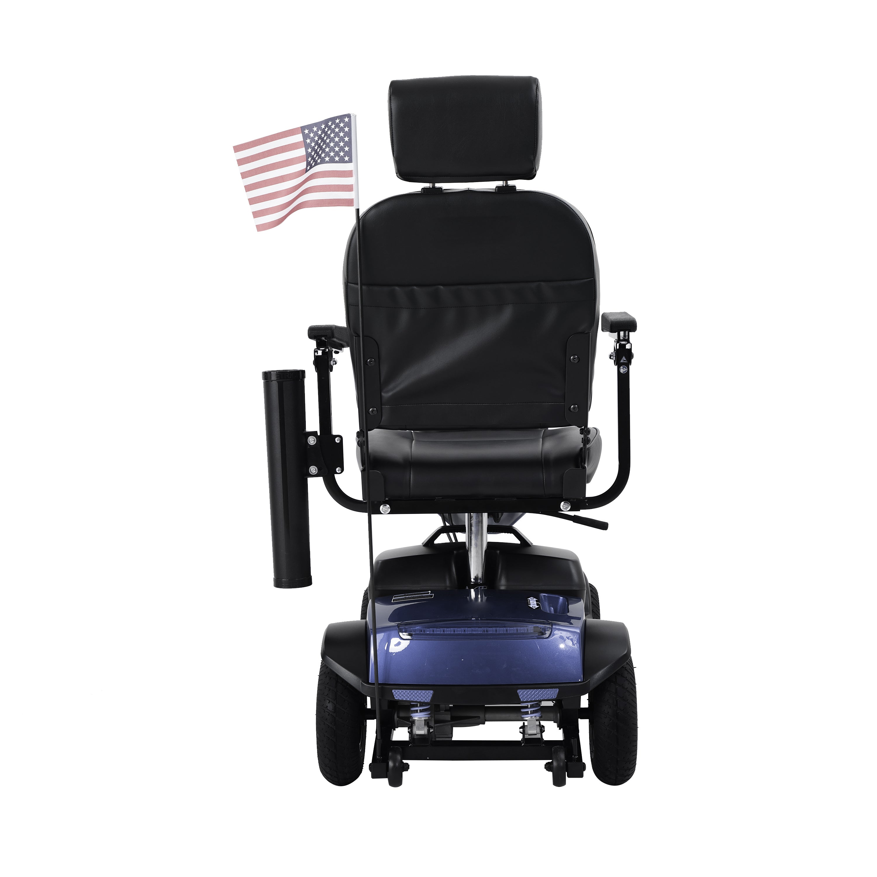 Mobility Scooter 4-Wheel Metal Blue 16 Mile USB 360 Swivel Seat Anti-Tip