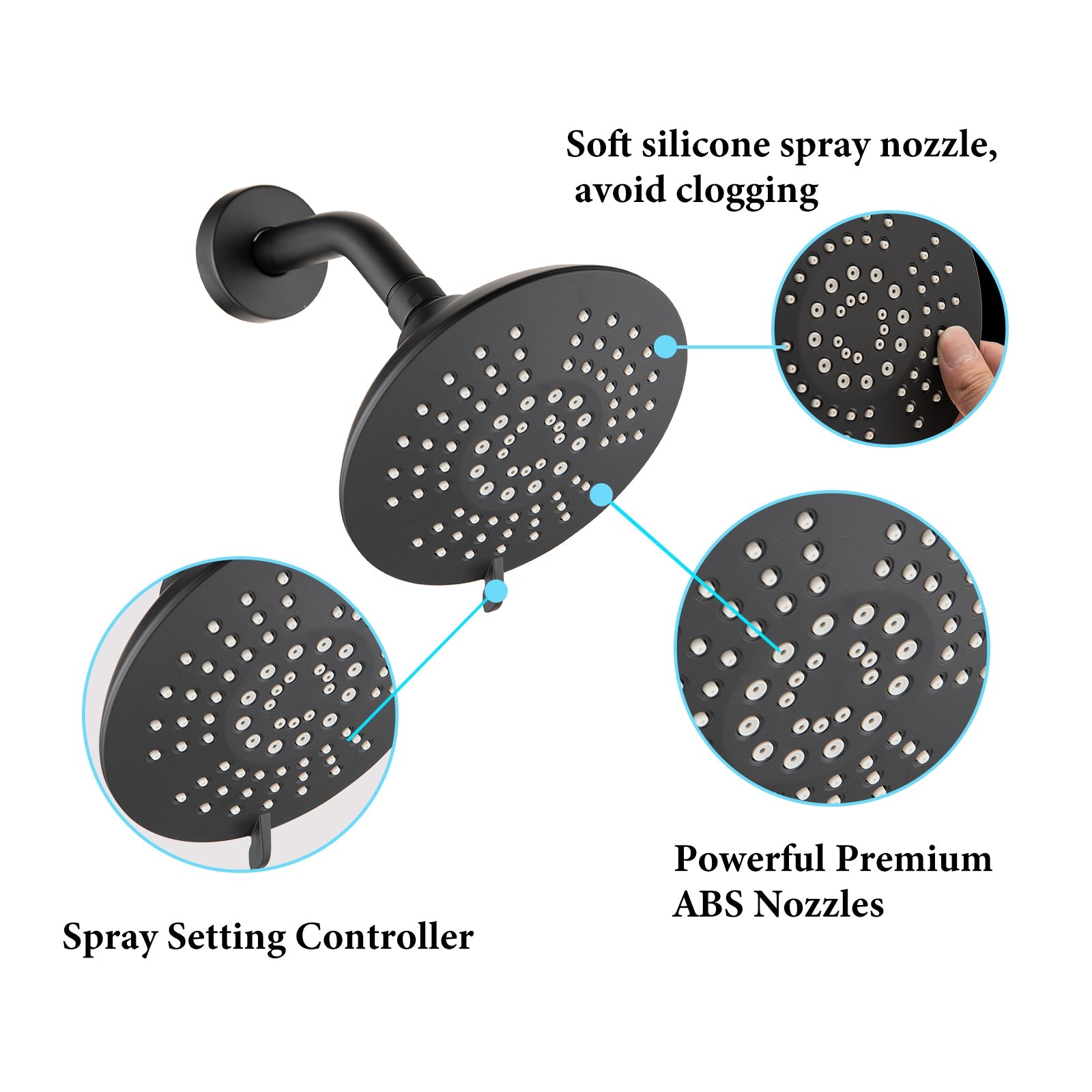 Single Handle Tub Spout and 5-functions Shower Head Set (Valve Included)