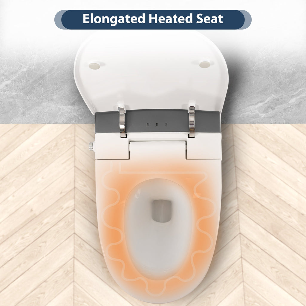 Heated Seat Smart Toilet, One Piece Toilet, Automatic Flush Tankless Toilet w...