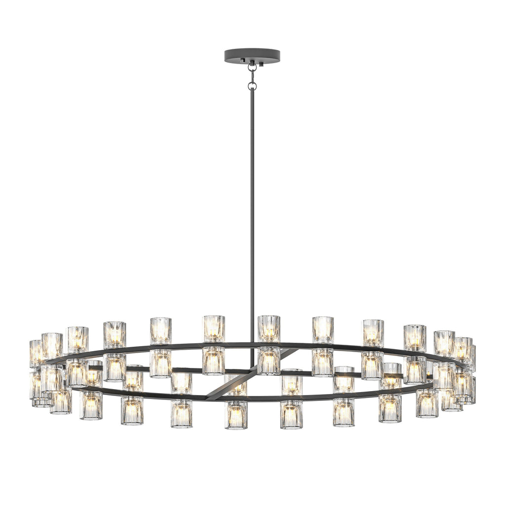 Chandelier Crystal LED 48 In Luxury Black Modern Living Dining Room