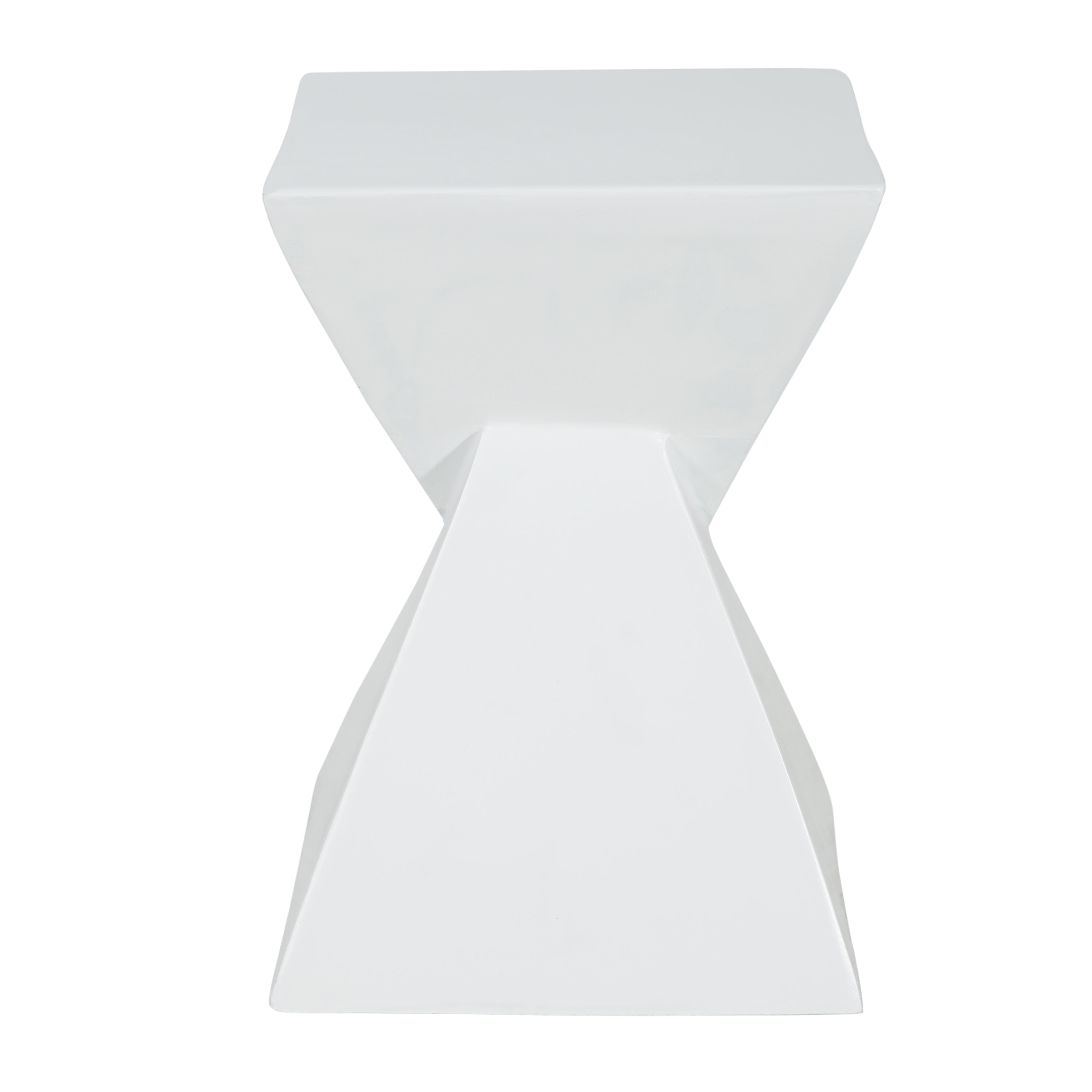 MGO X Design Side Table, White, Indoor Outdoor, 18 in H, 12.5 in Square Base