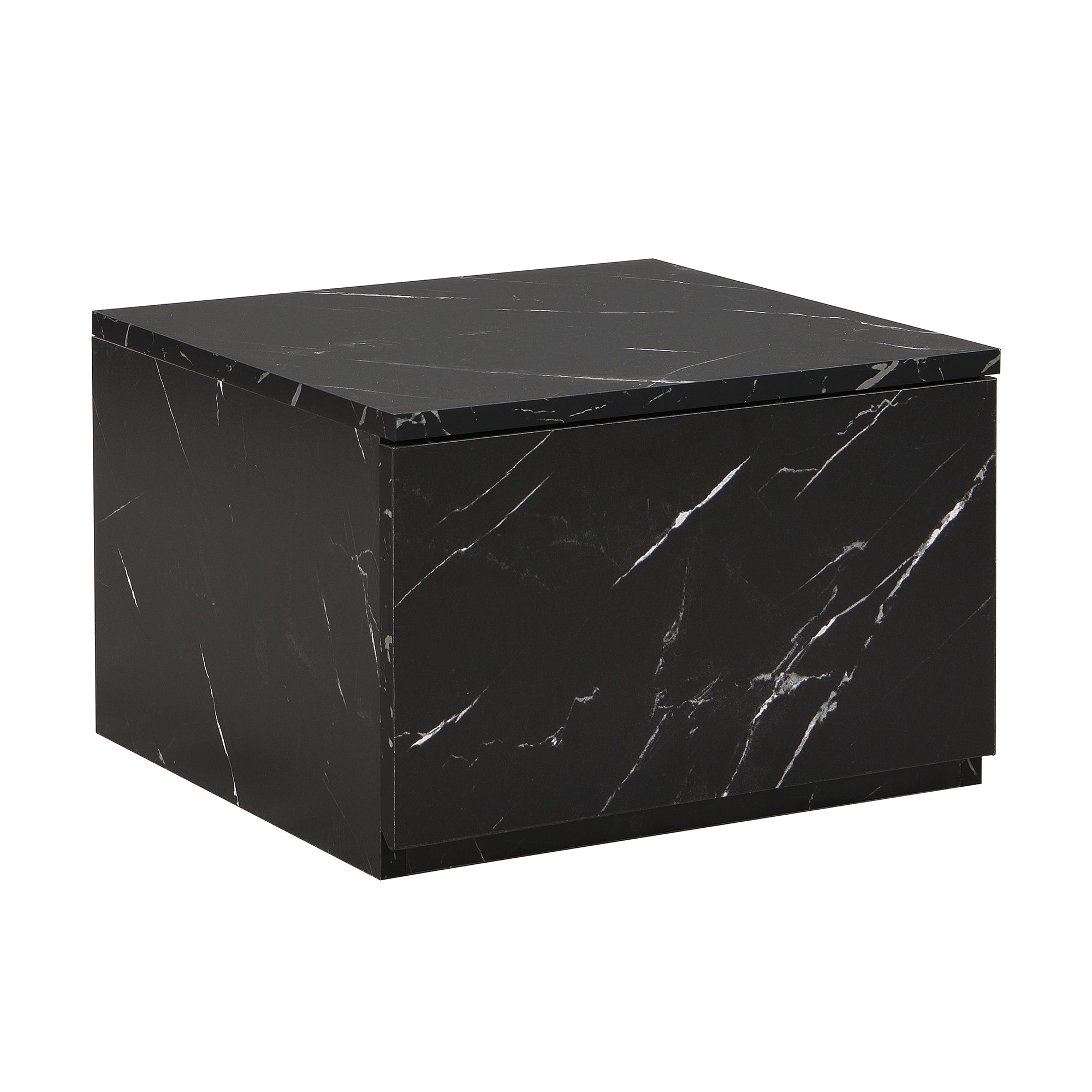 TV Stand Faux Marble Walnut Particle Board 4-Drawer Fits 88 In TV 78.7 In