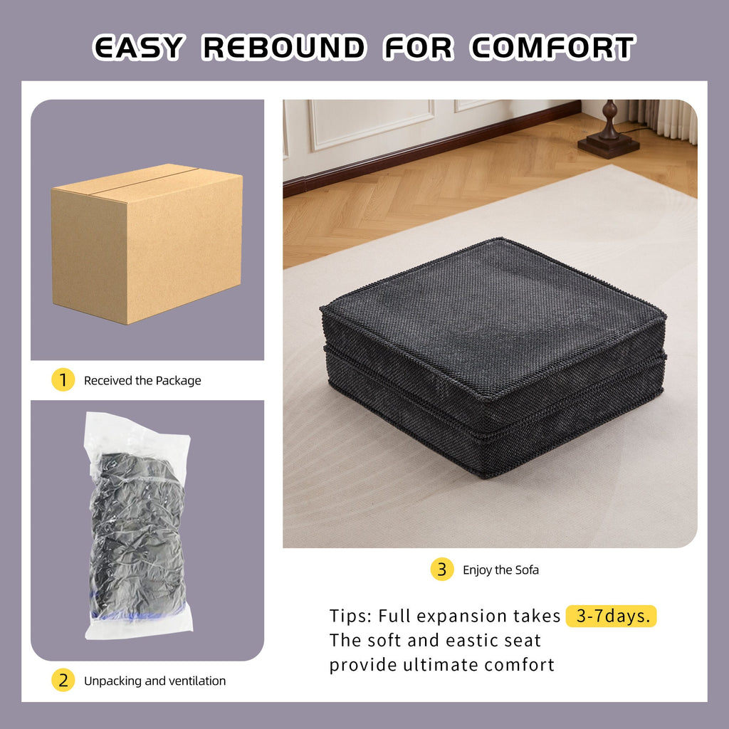 Floor Seat Modular Circle Fleece Dark Gray Ottoman 39 In