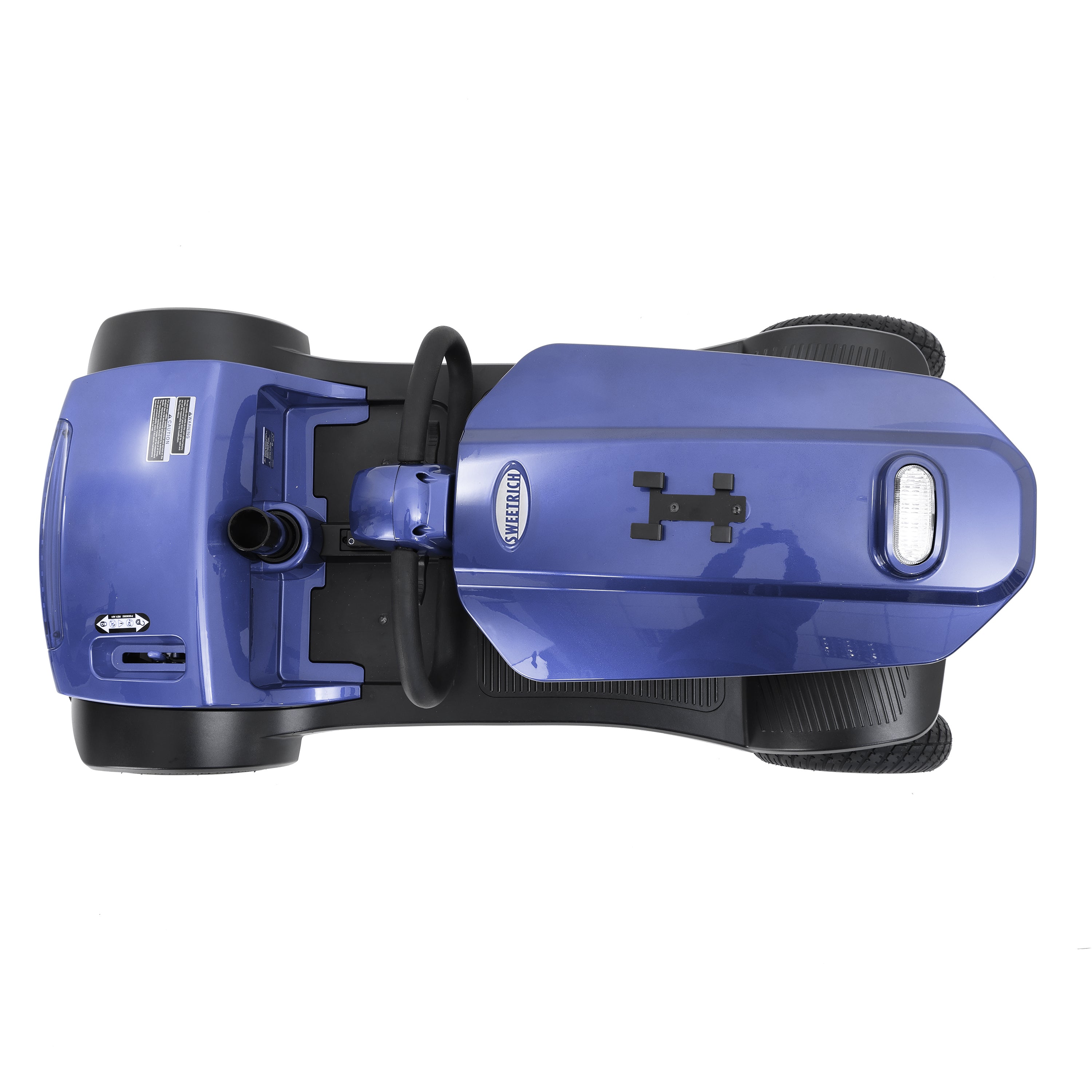 Mobility Scooter 4-Wheel Metal Blue 16 Mile USB 360 Swivel Seat Anti-Tip