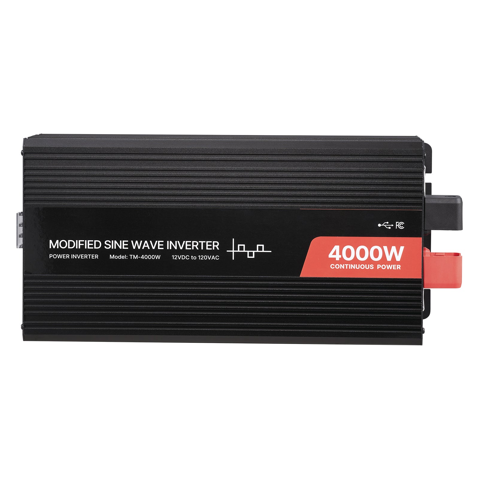 4000W Modified Sine Wave Power Inverter, 12V to 120V, LCD, USB, for RV Truck