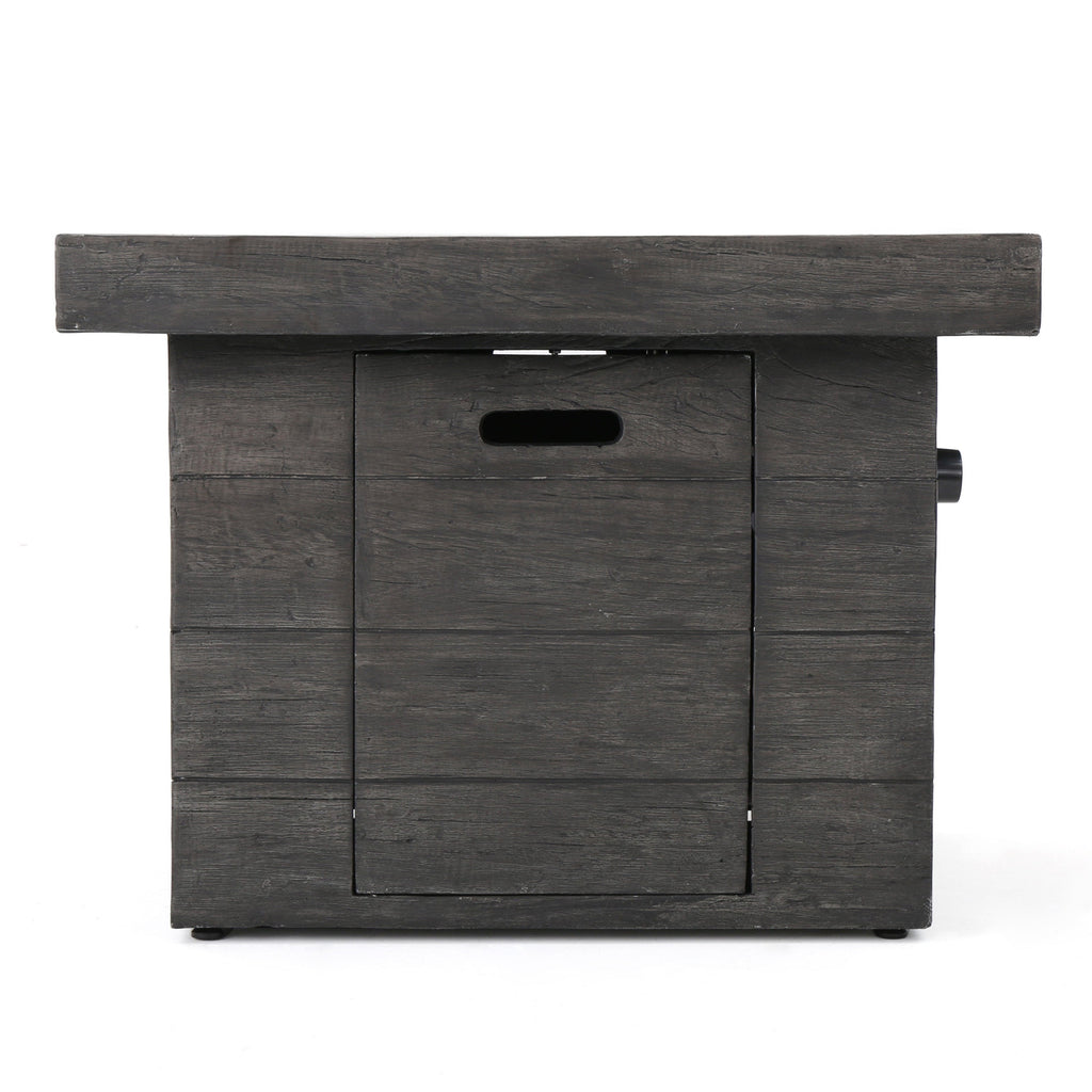 ANCHORAGE 32'' Wood Square MGO Fire Pit Grey - 40,000 BTU