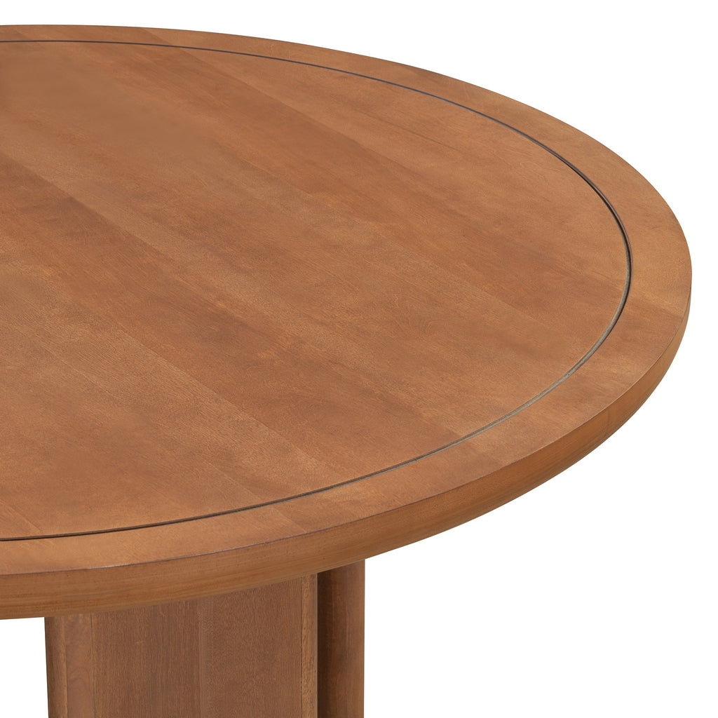 5-Piece Round Dining Table Set for 4, Minimalist Farmhouse Dining Table with 4