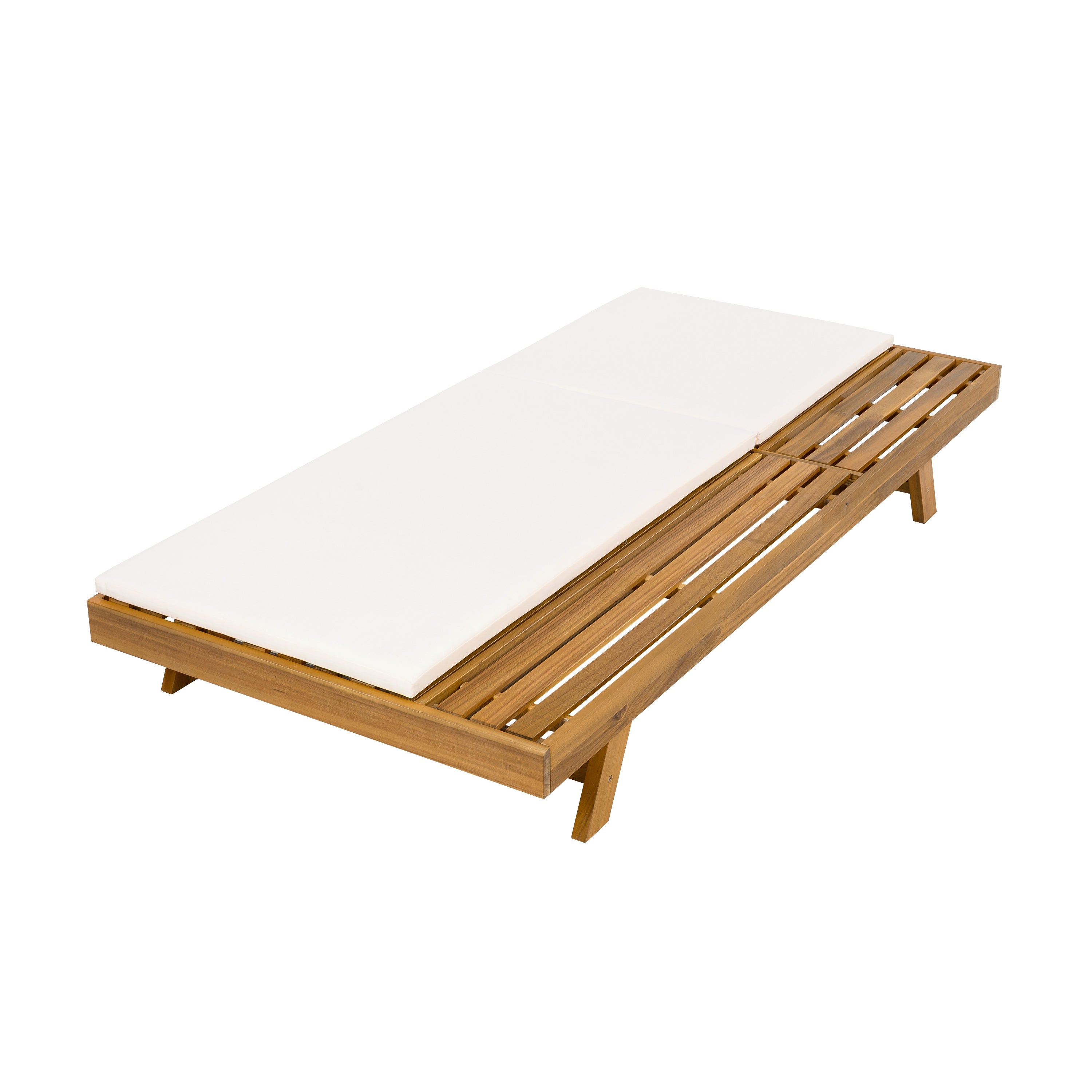 Outdoor Chaise Lounge Acacia Wood 79" 4-Position