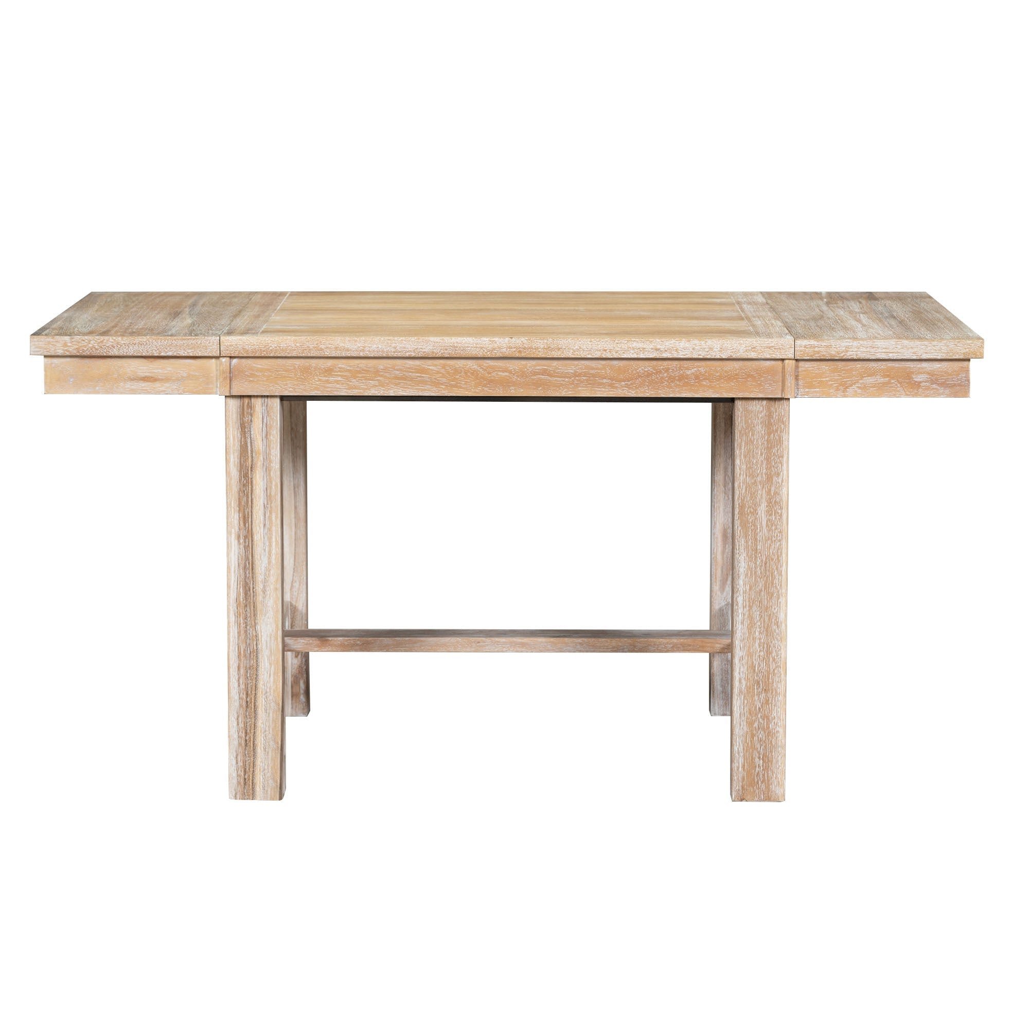 Farmhouse 82inch 6-Piece Extendable Dining Table with Footrest, 4 Upholstered