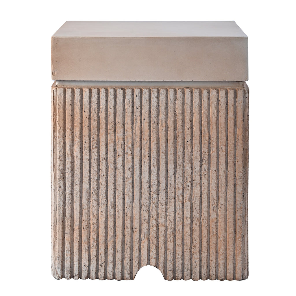 Fire Pit Propane Rectangular MGO Gray 40000 BTU with Tank Cover 41.9 In