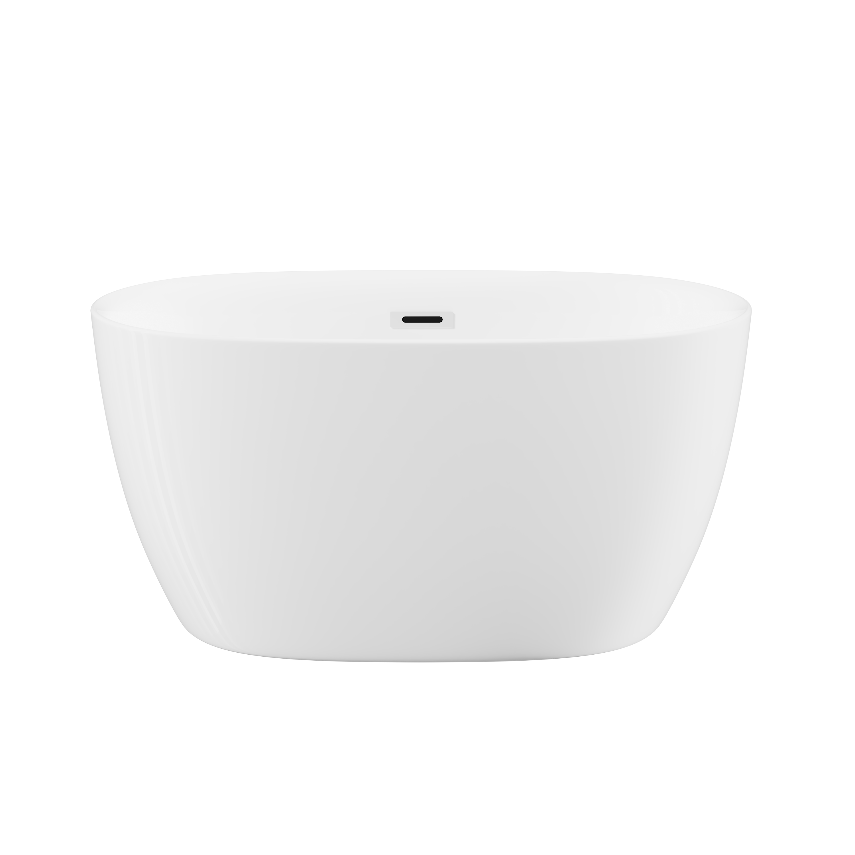 47in Gloss White Acrylic Freestanding Oval Bathtub, Chrome Overflow and Drain