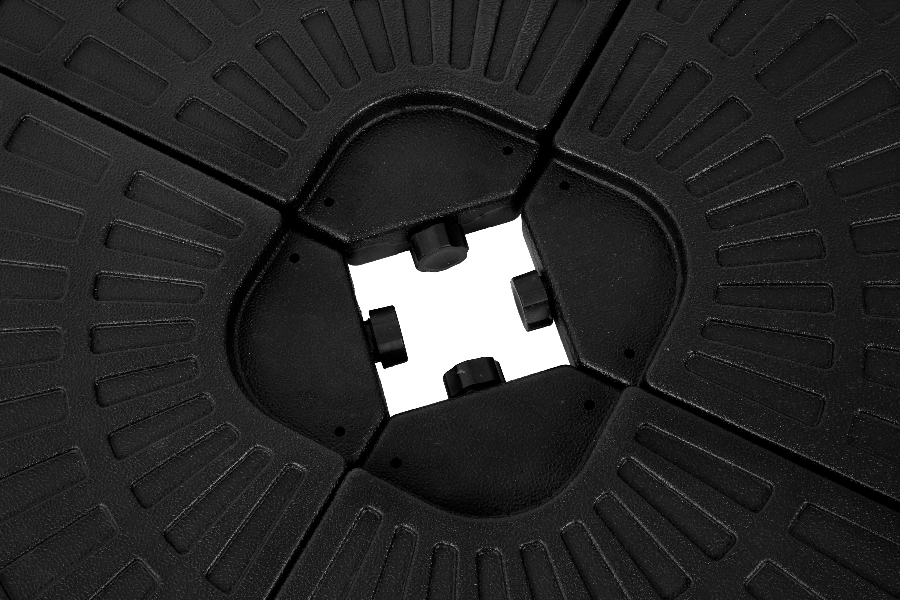 Patio Umbrella Base Fillable 4 Plate PE Black 42 LB Each Water Sand