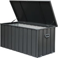 Outdoor Storage Box Steel Dark Gray Lockable 150 Gallon 660 LB Capacity
