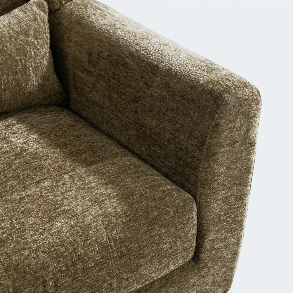 Accent Chair Chenille Olive Green Rubberwood Legs 28x29x38 In 275 LB