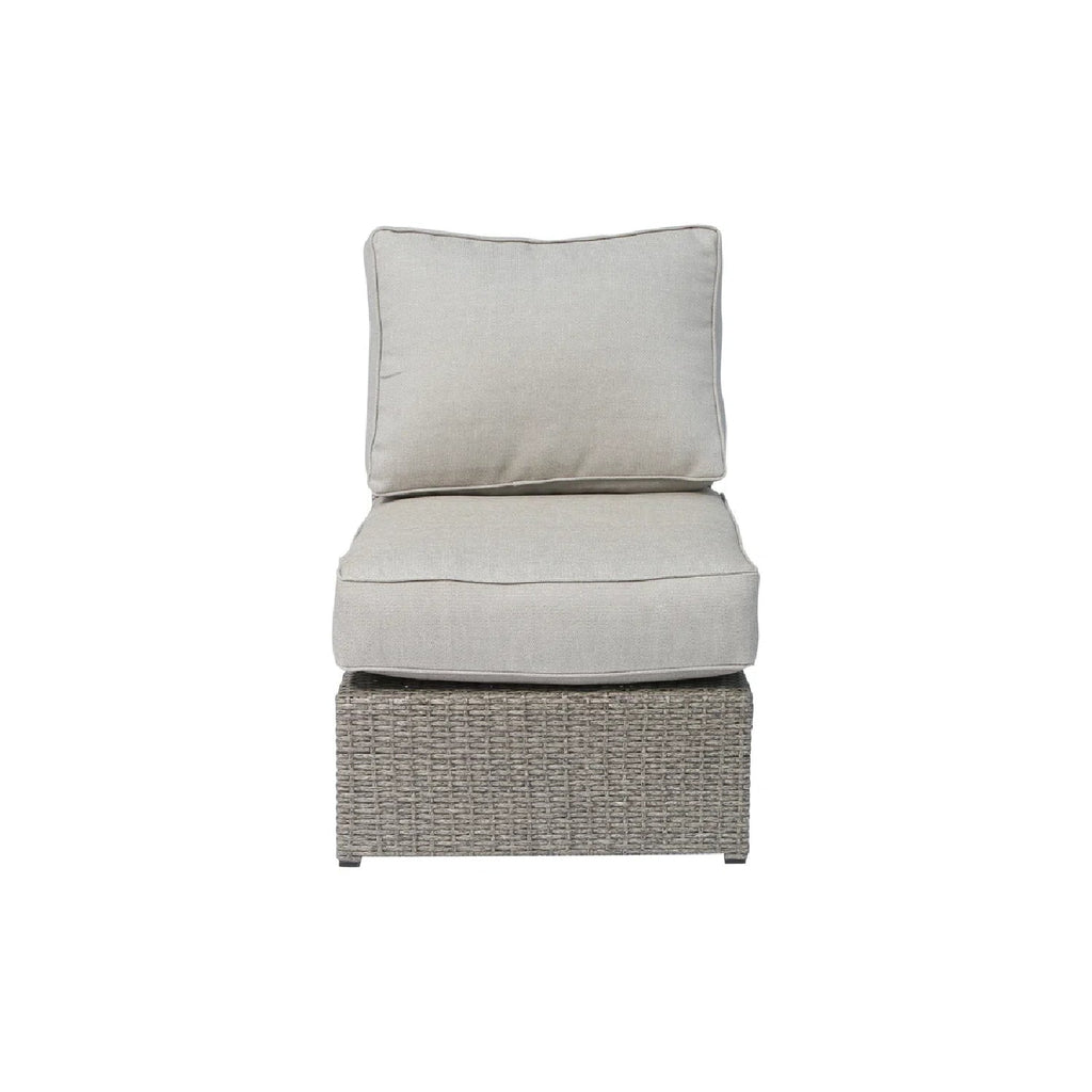 Outdoor Sectional Set PE Wicker Aluminum Gray 9 Piece Modular Seats 6