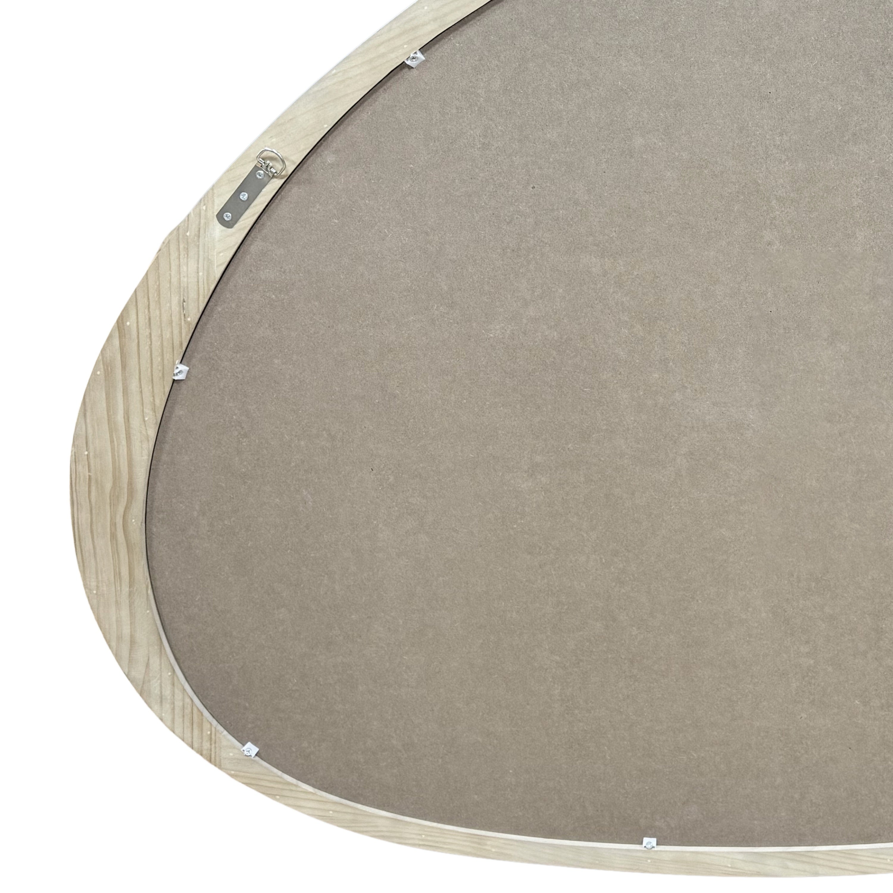 Wall Mirror Asymmetrical Solid Pine Wood Natural Mid-Century 44.9x38.9 In