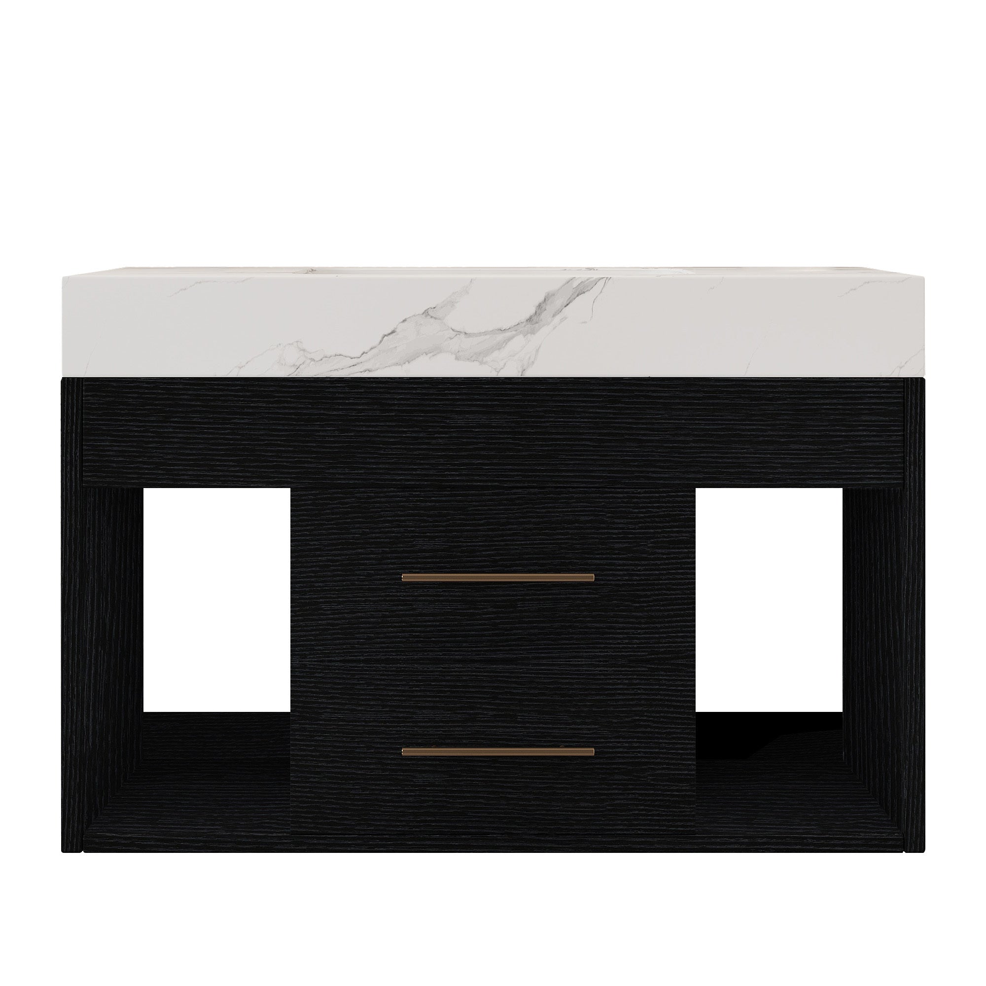 29.9' Modern Floating Bathroom Vanity with Sintered Stone Top Ceramic Undermo...