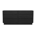 Dresser Minimalist 6-Drawer Black MDF Handleless 72x20x33.1 In