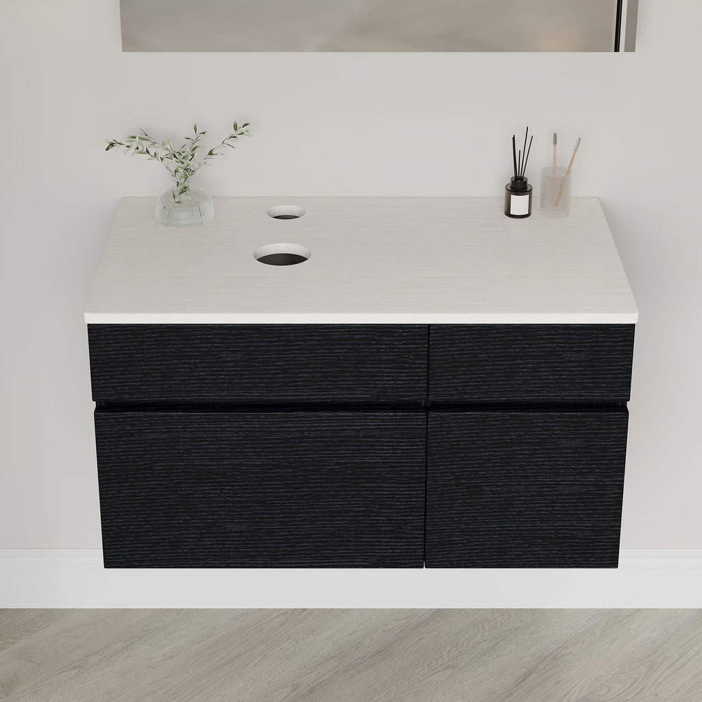 31.5' Modern Wall-Mounted Single Sink Bathroom Vanity Base Only Painted Floating