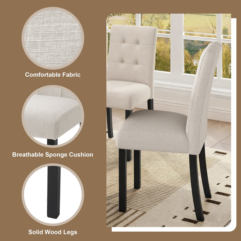 6 Piece Modern Dining Table Set, 63' Faux Marble Dining Table with Geometric