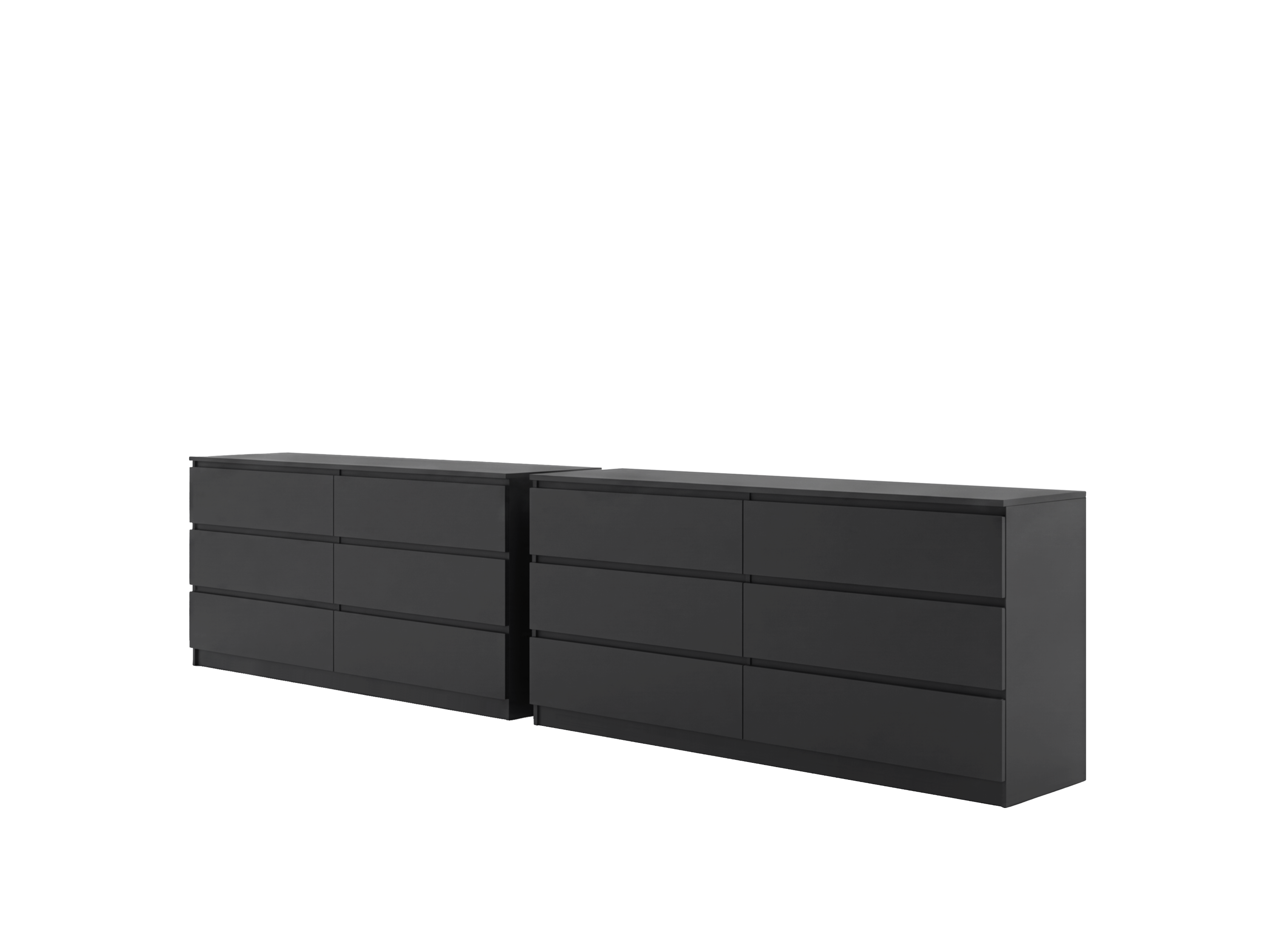 Dresser Minimalist 6-Drawer Wenge Particle Board Melamine Metal Legs 60.4 In