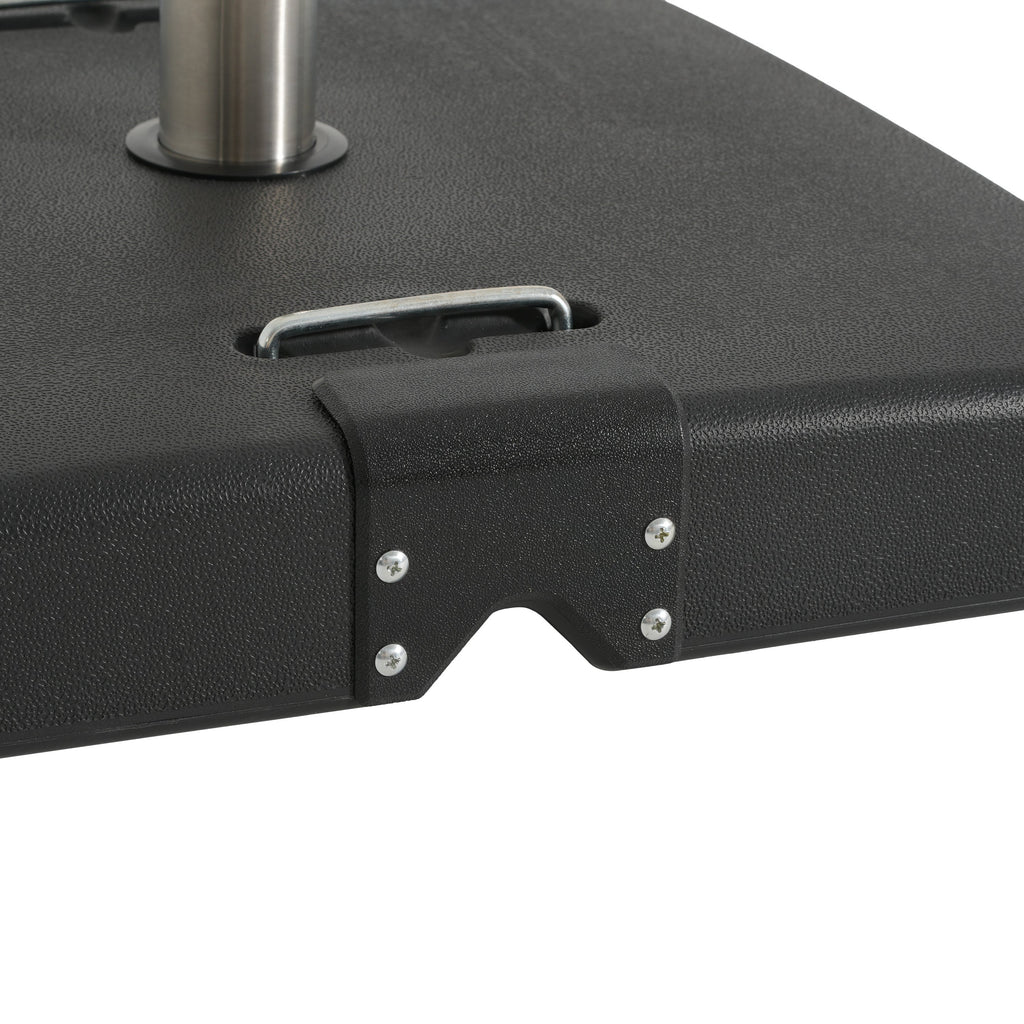 Patio Umbrella Base Square Concrete Resin Black 114 LB 22x22x14 In