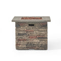 Classic Stone Design 32 Inch Square MGO Fire Pit 40000 BTU, Stone Gray