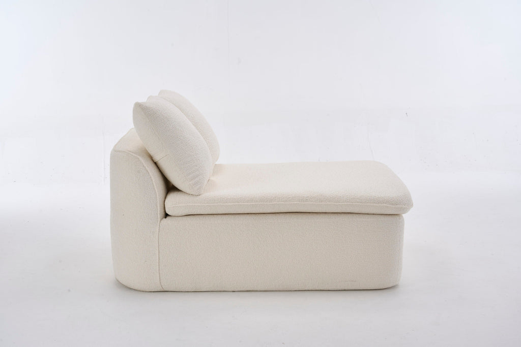 Sectional Sofa U-Shape Chenille Milk White 10 Seat Modular 128 In
