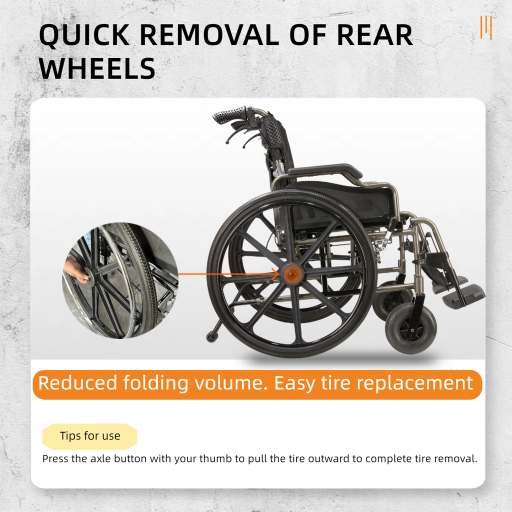 Wheelchair Manual Transport Folding Aluminum 18 In Seat 275 LB Dark Gray