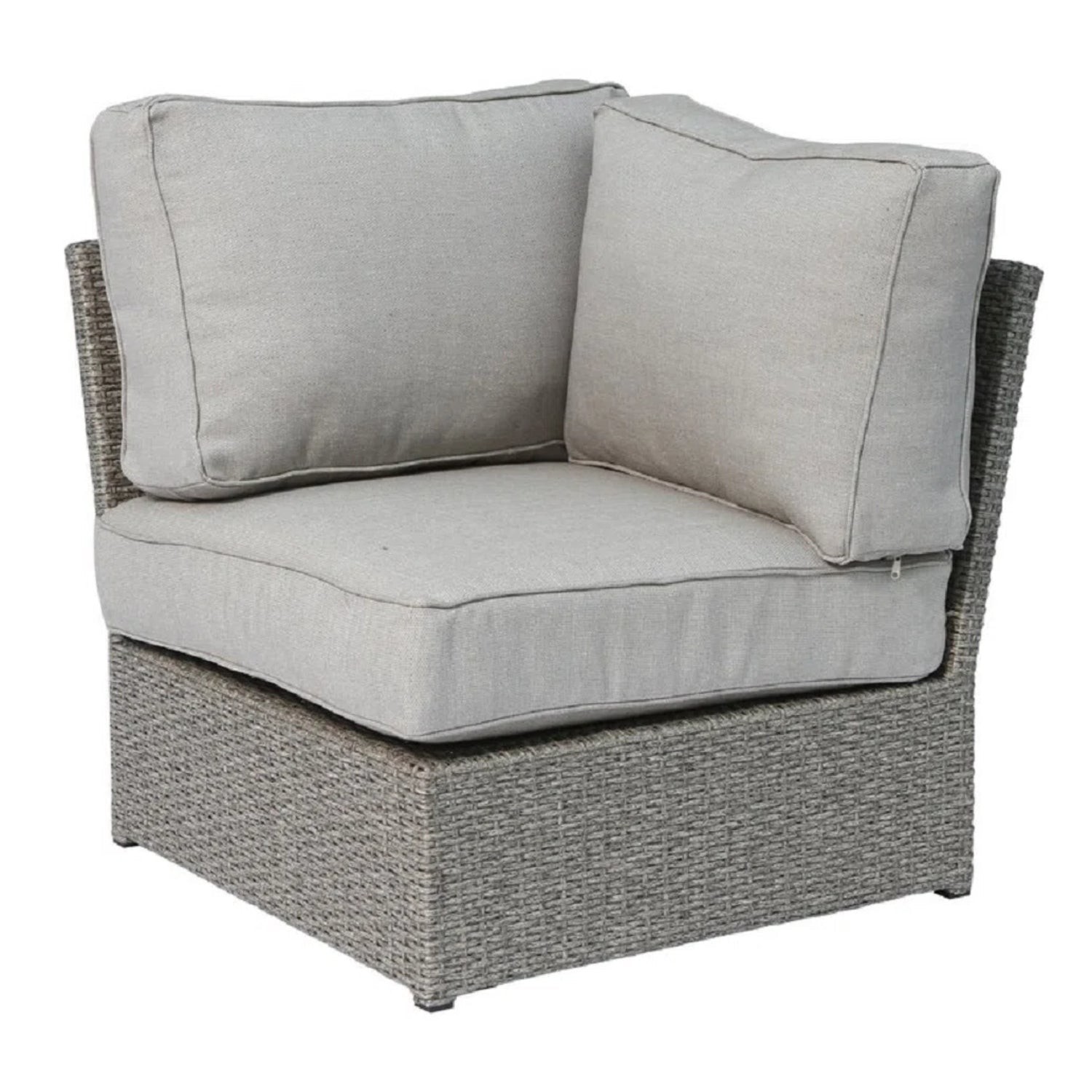 Outdoor Sofa Set HDPE Wicker Gray 8 Piece Aluminum Frame Seats 4