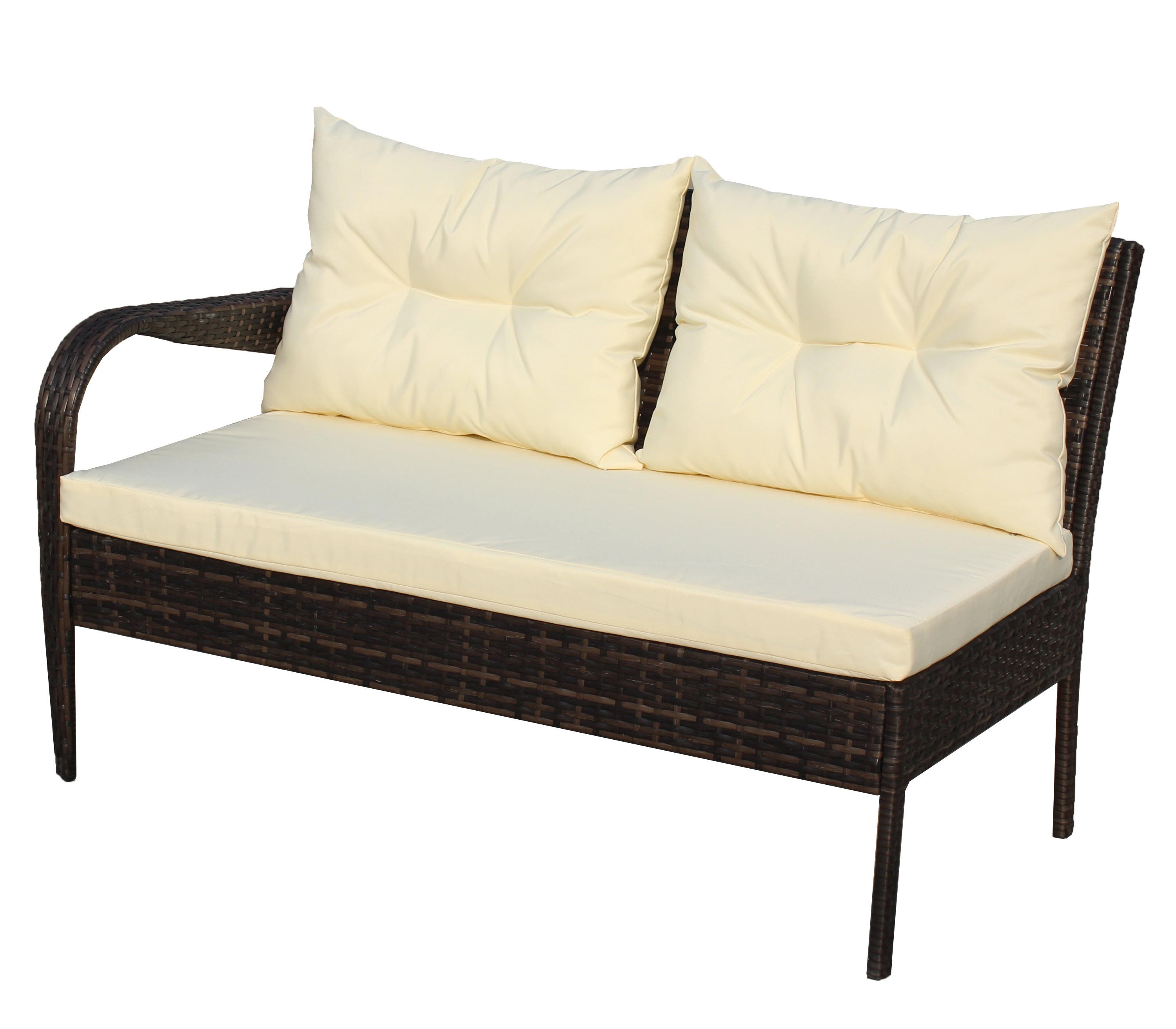 Outdoor Conversation Set PE Rattan 2 Piece Brown
