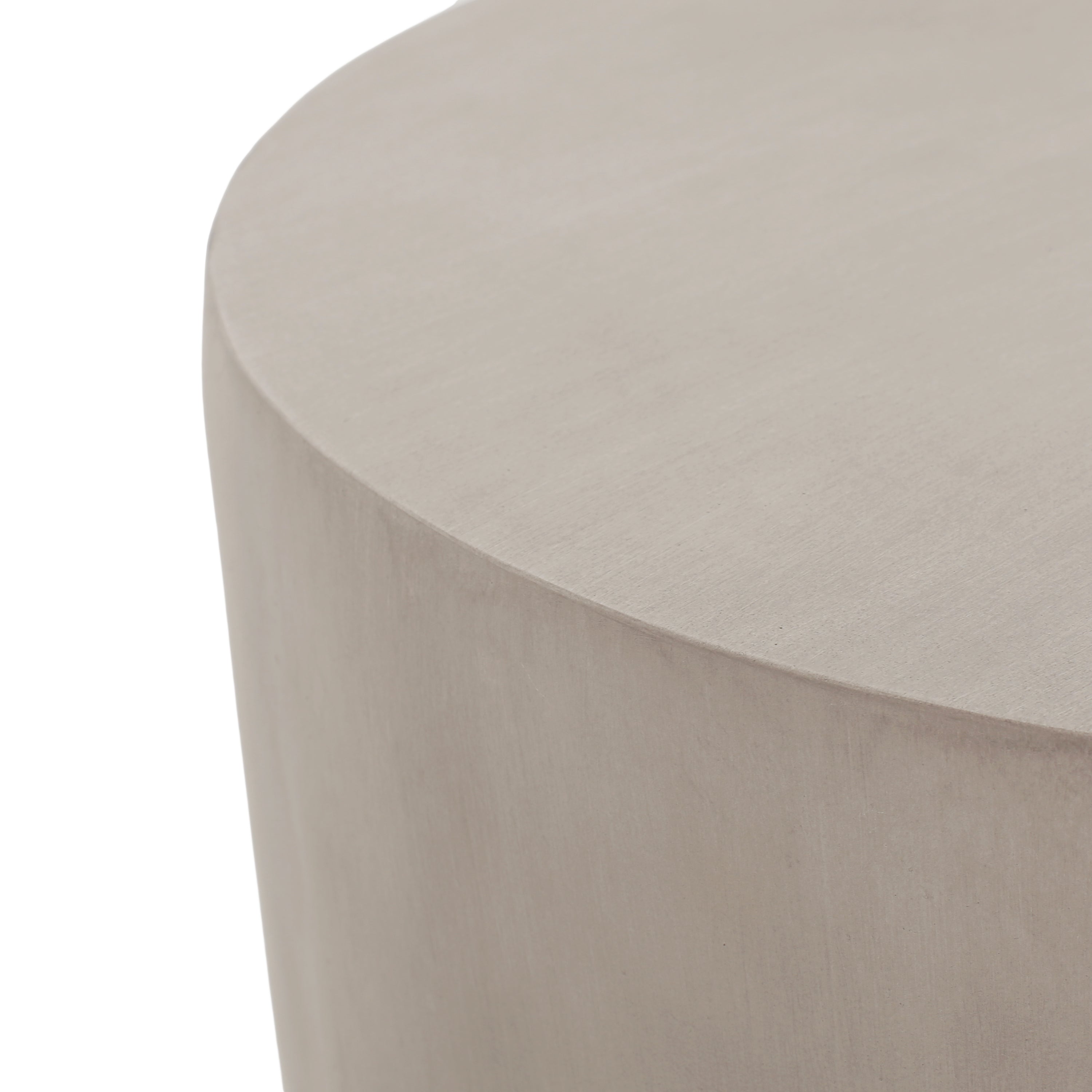 Outdoor Side Table Round Concrete Light Gray U-Shape Base 16in