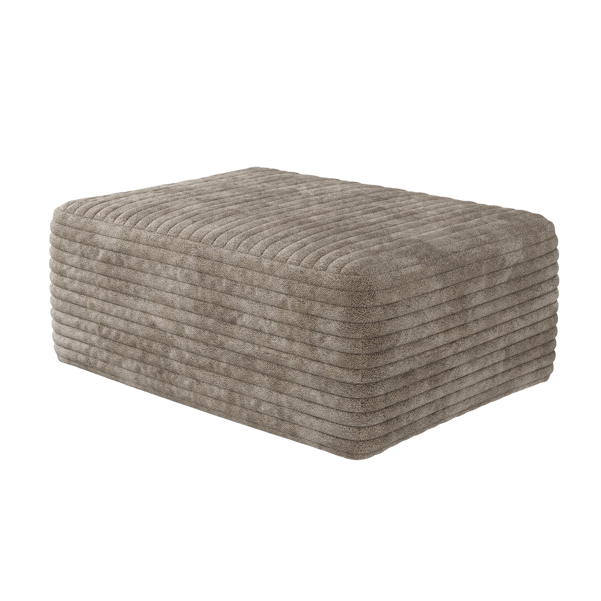 37.40' Sofa Ottoman, No Assembly Required, Camel Plush Corduroy Fabric