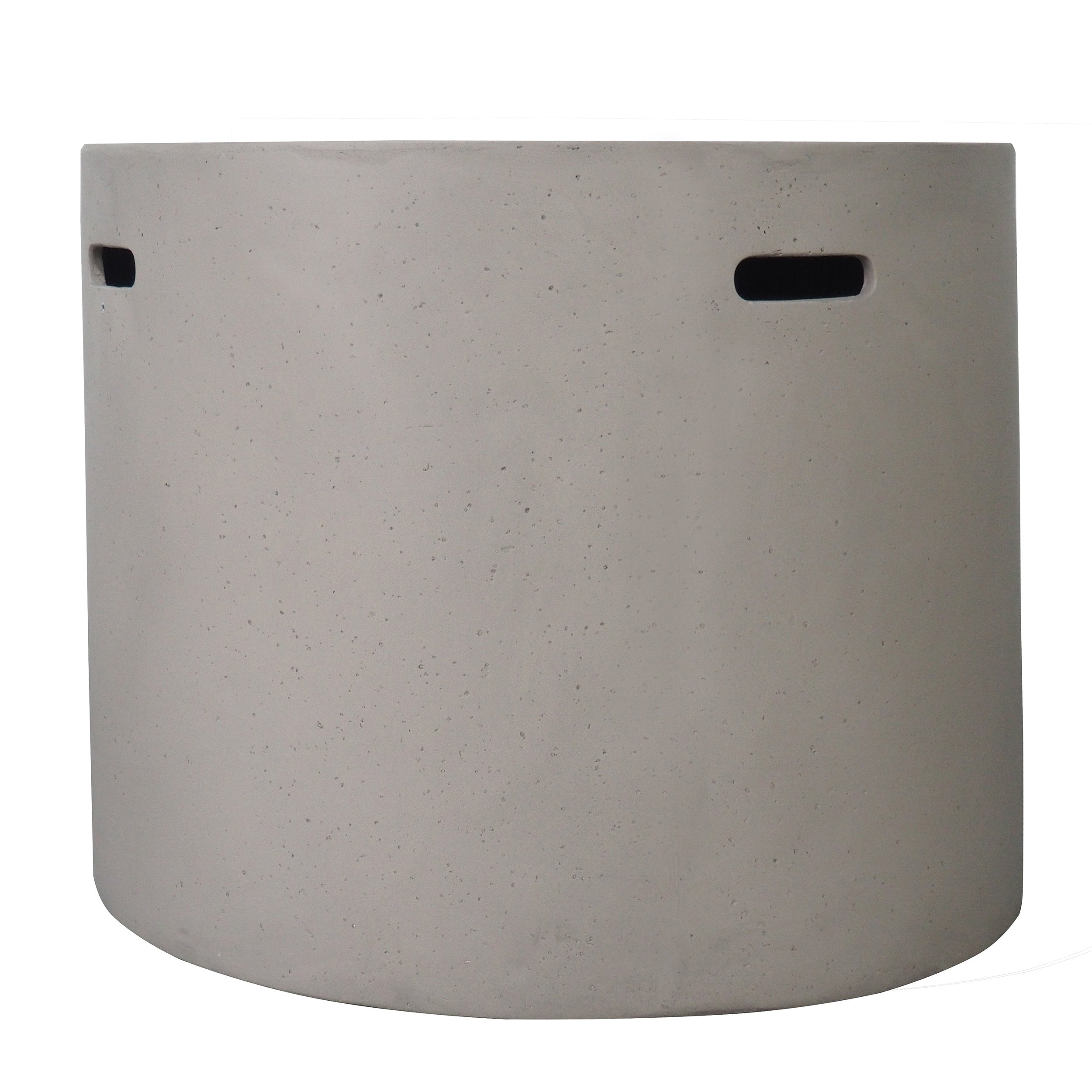 Light Grey Magnesium Oxide 31 in Round Fire Pit with 40,000 BTU for Patio Use