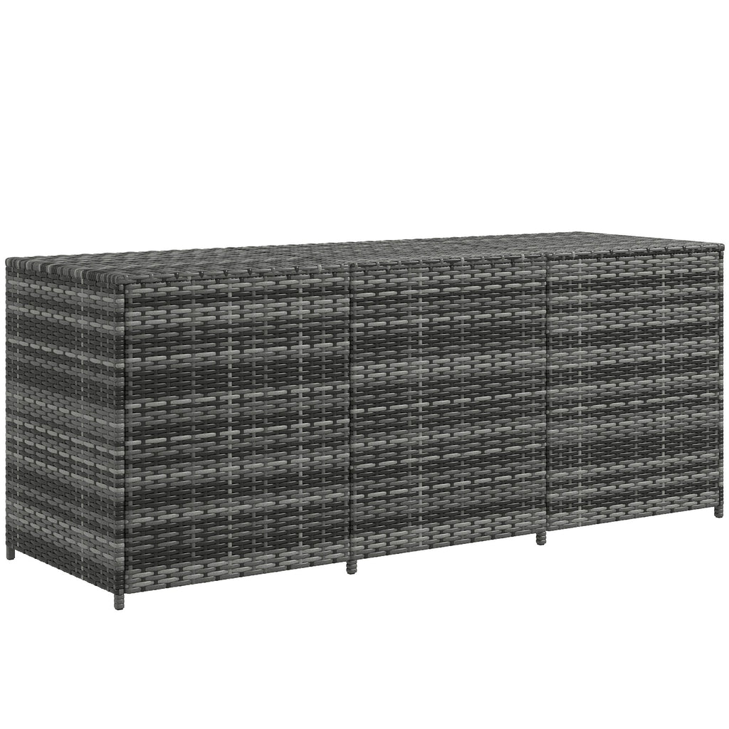175 Gallon Outdoor Storage Box with Inner Liner, PE Rattan Wicker Deck Box with